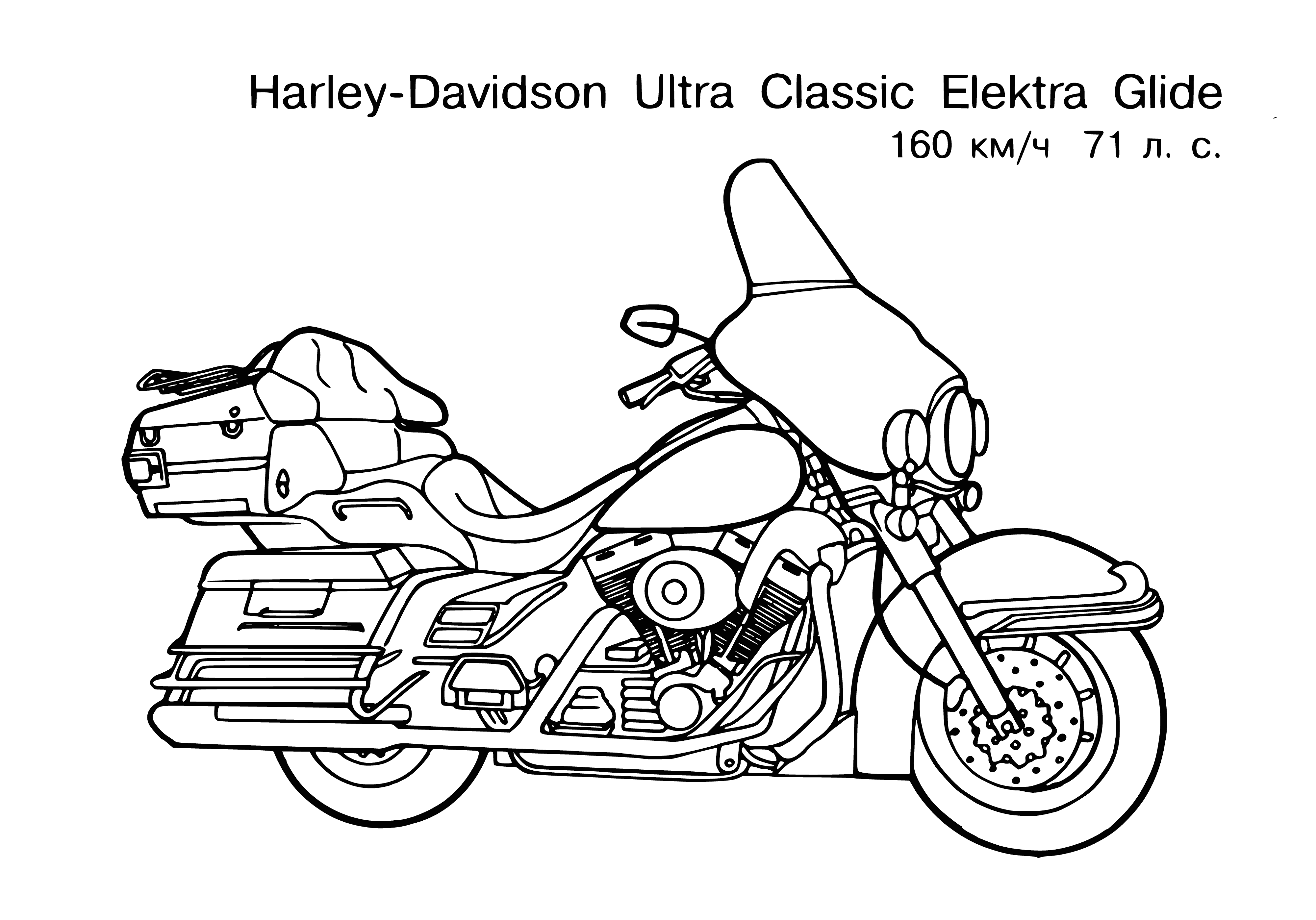 coloring page: Two motorcycles, one rider, kickstands down, engines running, headlight on. #ColoringPage