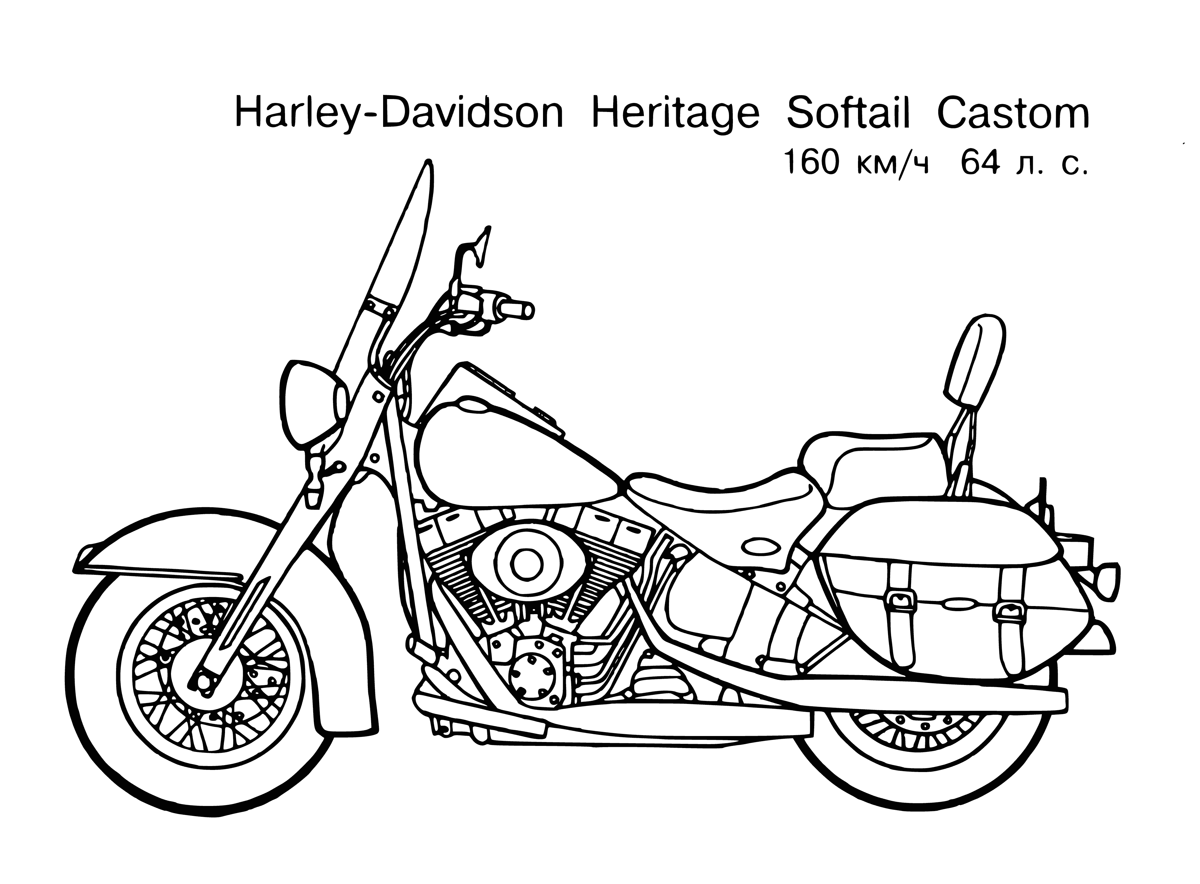 coloring page: Person riding motorbike on path by water wearing black helmet & jacket.