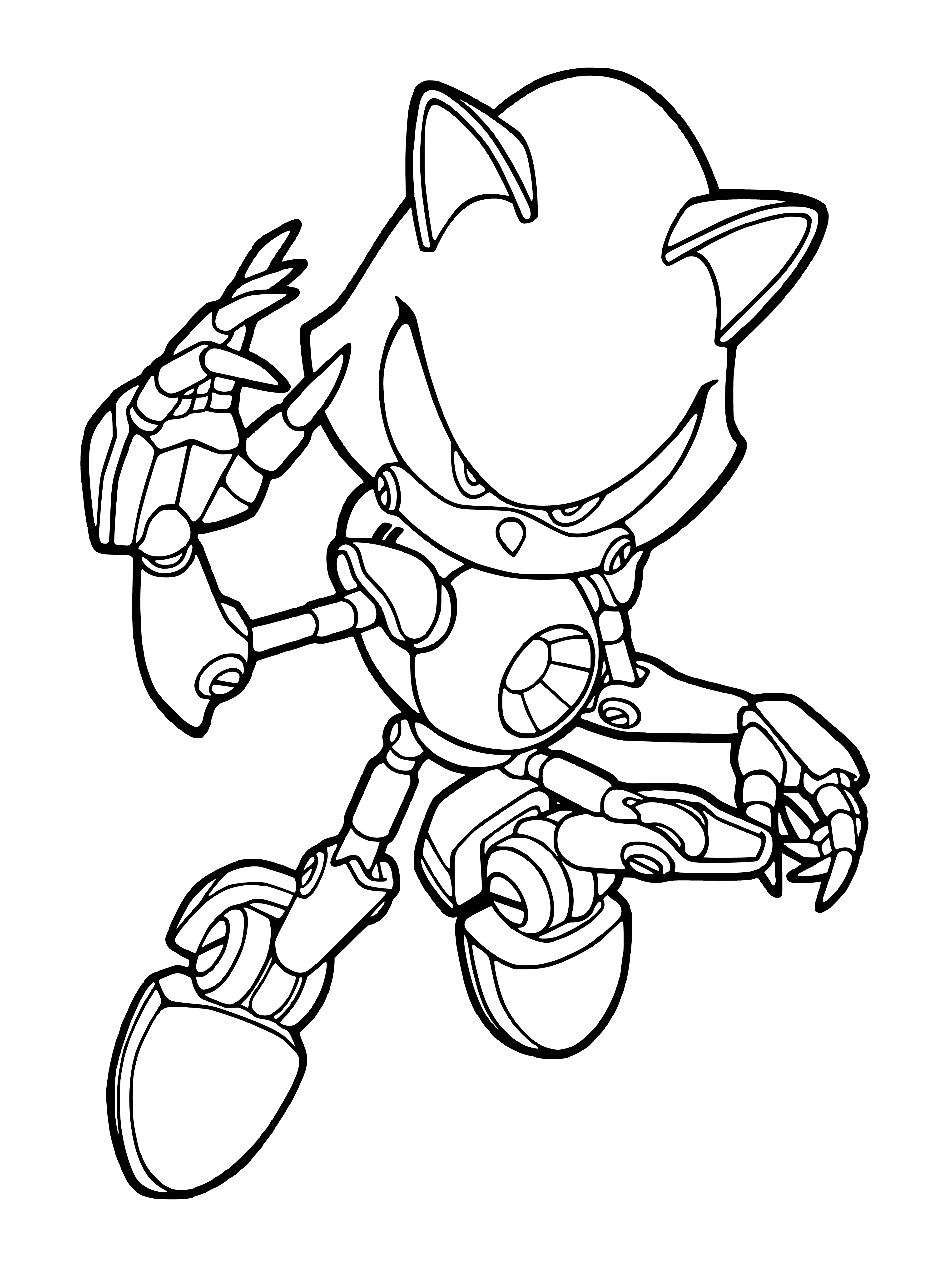 coloring page: Sonic must use his speed and agility to stop Dr. Eggman and his robot Metal Sonic from building the Death Egg in this 3D platformer.