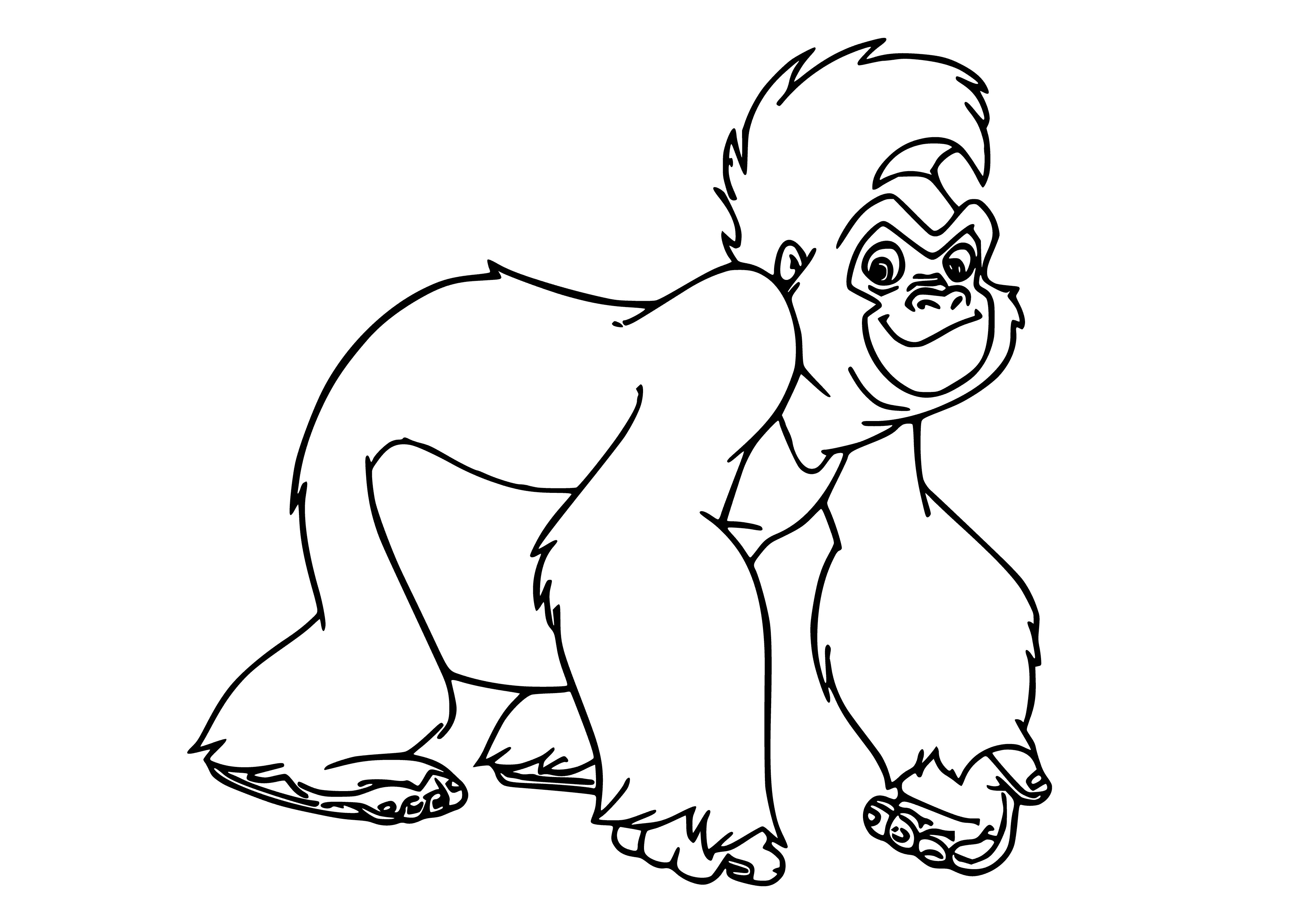 coloring page: Tarzan and Terk are close friends, often seen together in the jungle, and Terk is loyal and always helps Tarzan.