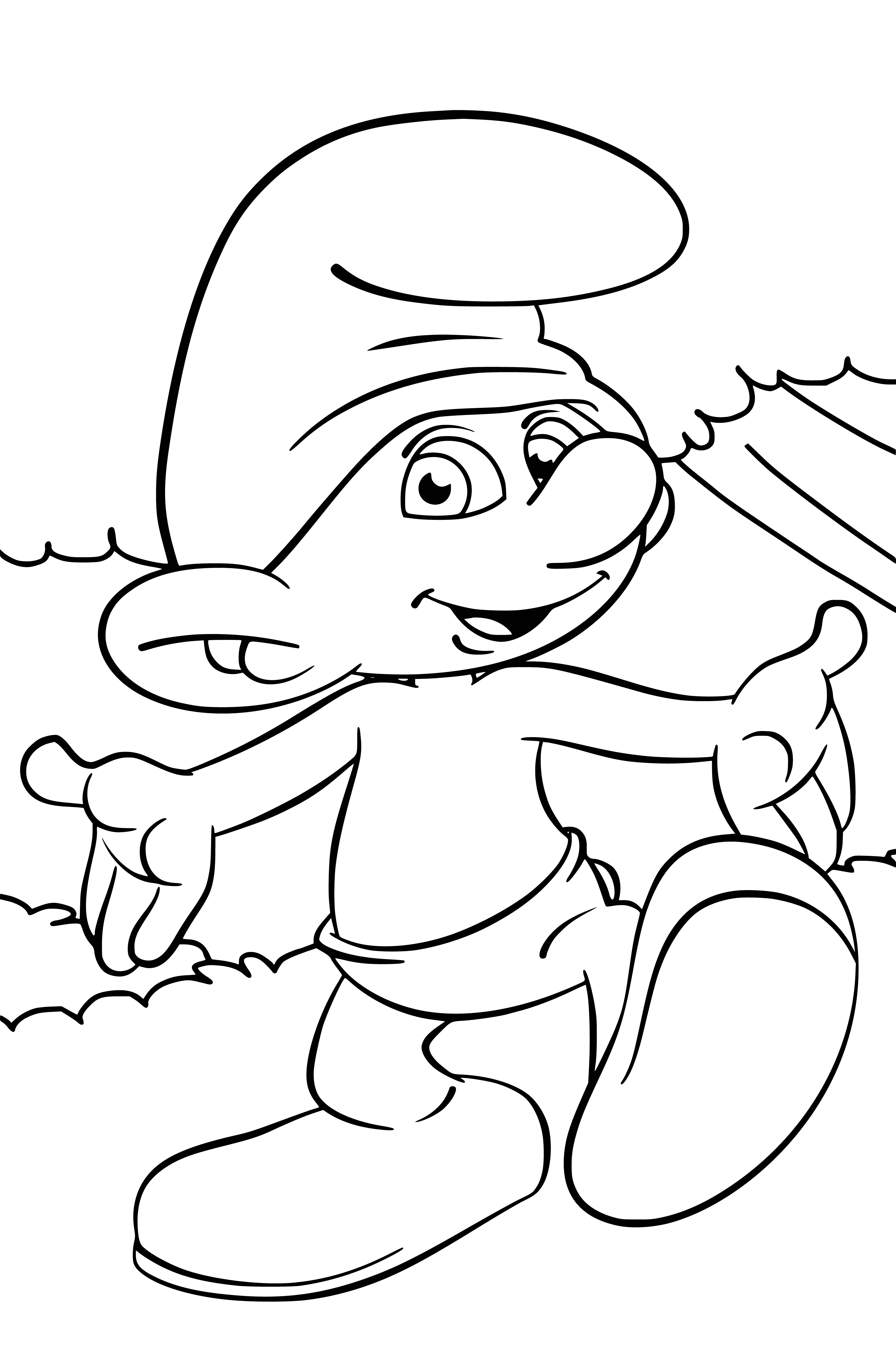 coloring page: The Smurfs, led by Papa Smurf, are a joyful small blue humanoid race who help each other them in their mushroom homes.