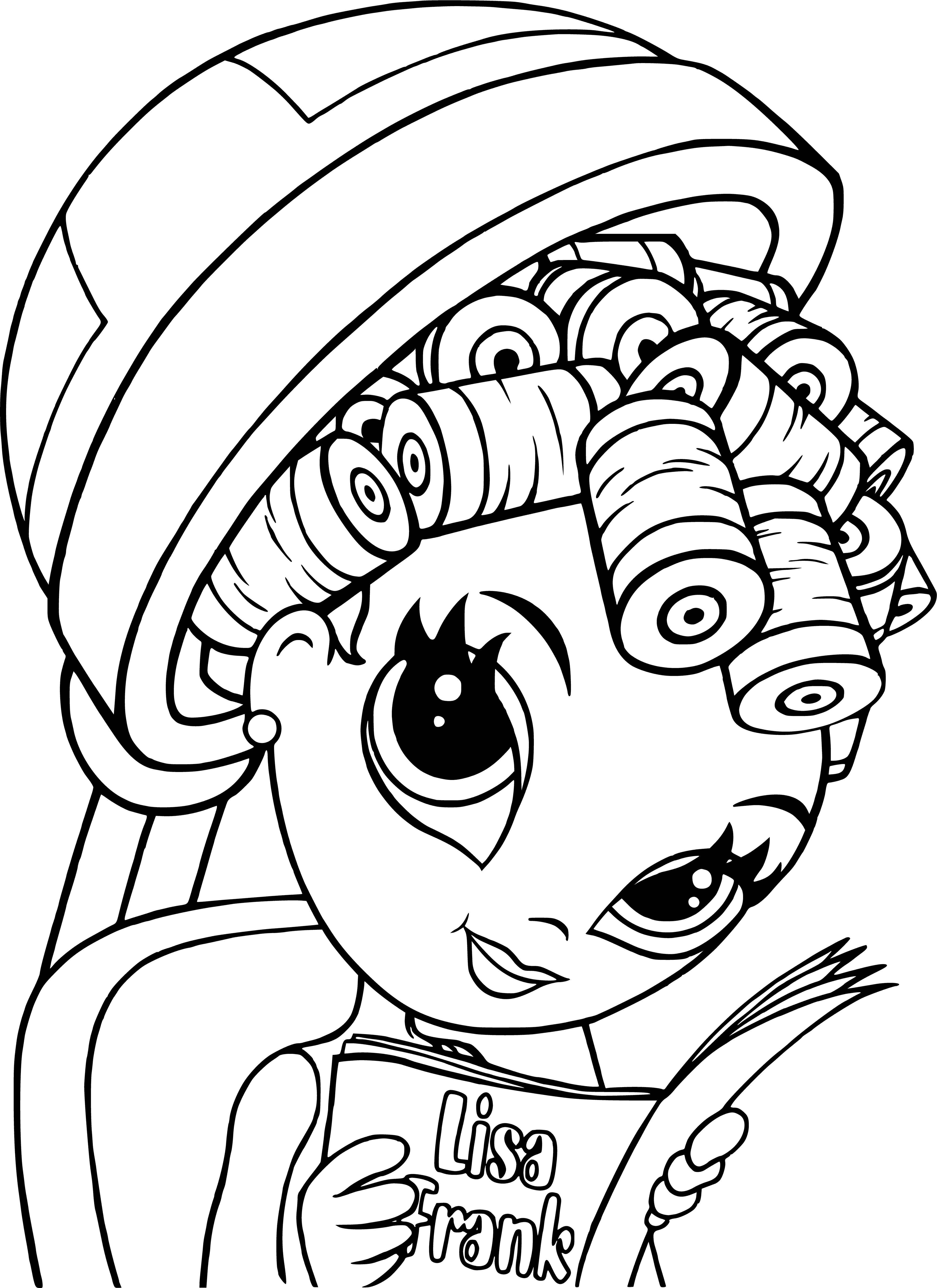 coloring page: Glam girly look: pink dress w/white fur, up-do w/curls, pearl jewelry & pink flower in hair. #glamour #style