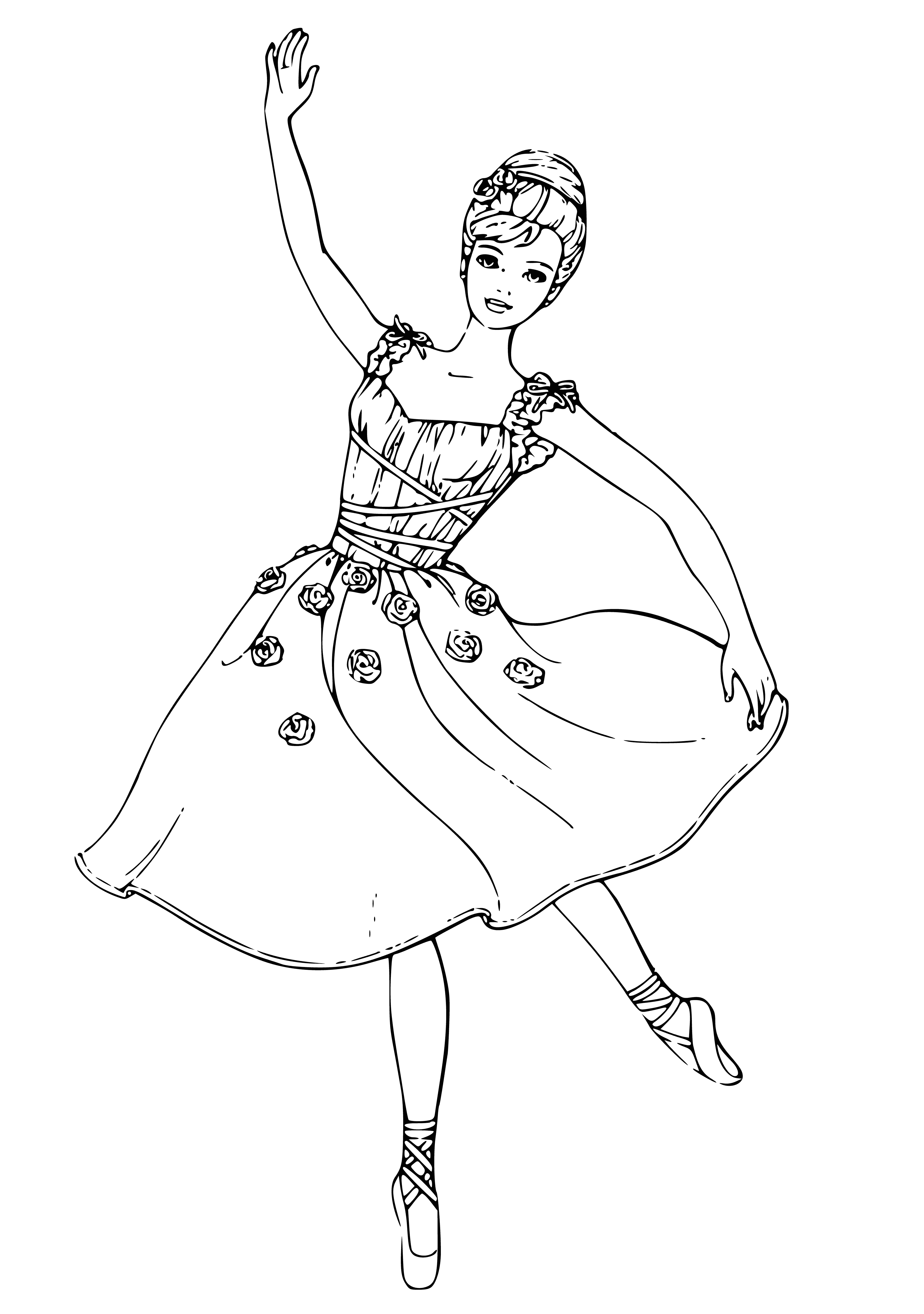 coloring page: Ballerinas wearing tutus & shoes, one stretching & one holding foot up, admiring themselves in the mirror. #ballet