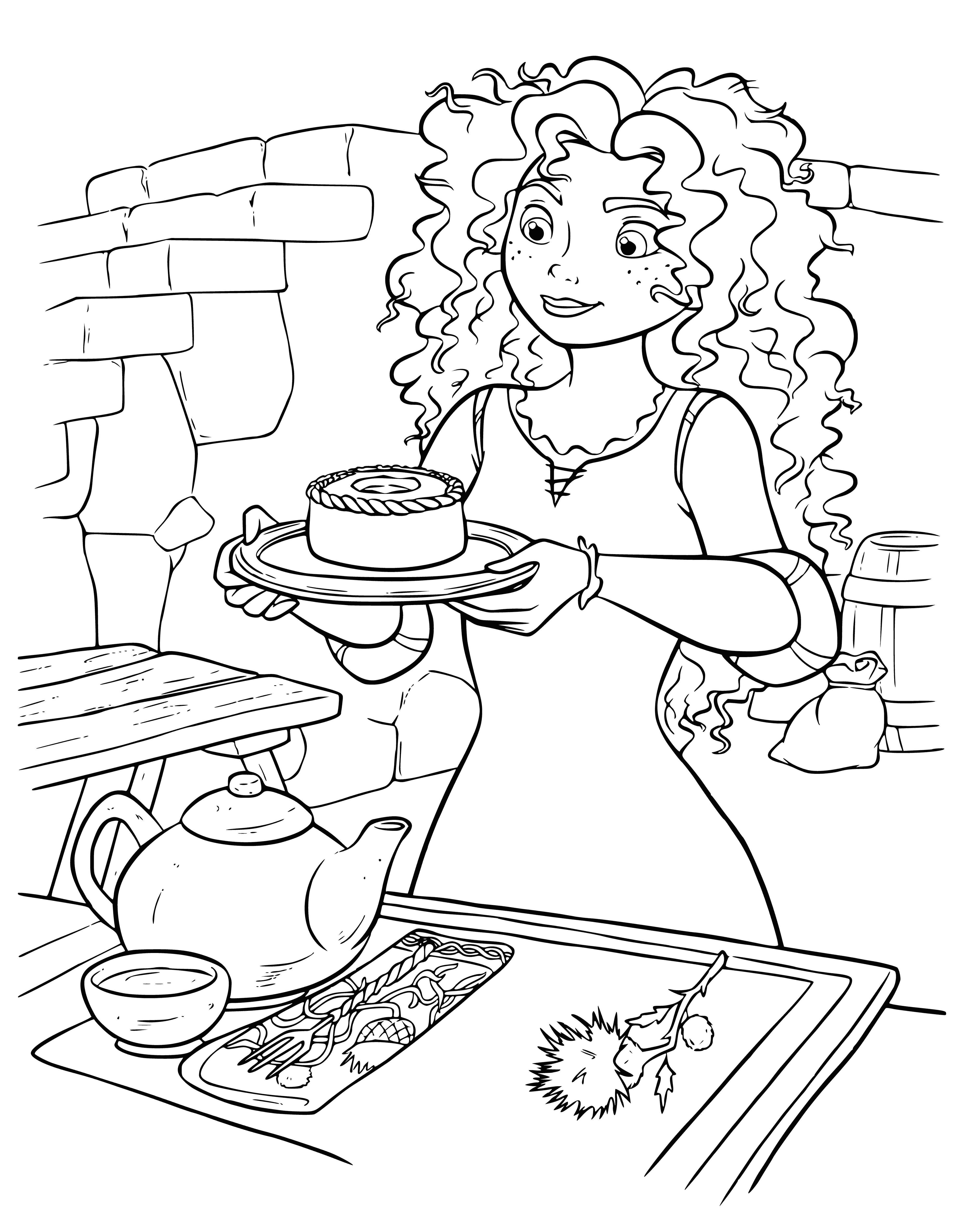 coloring page: Delicious cupcake with purple and pink frosting and a pink sugar flower on top, sitting on a white plate. #yum