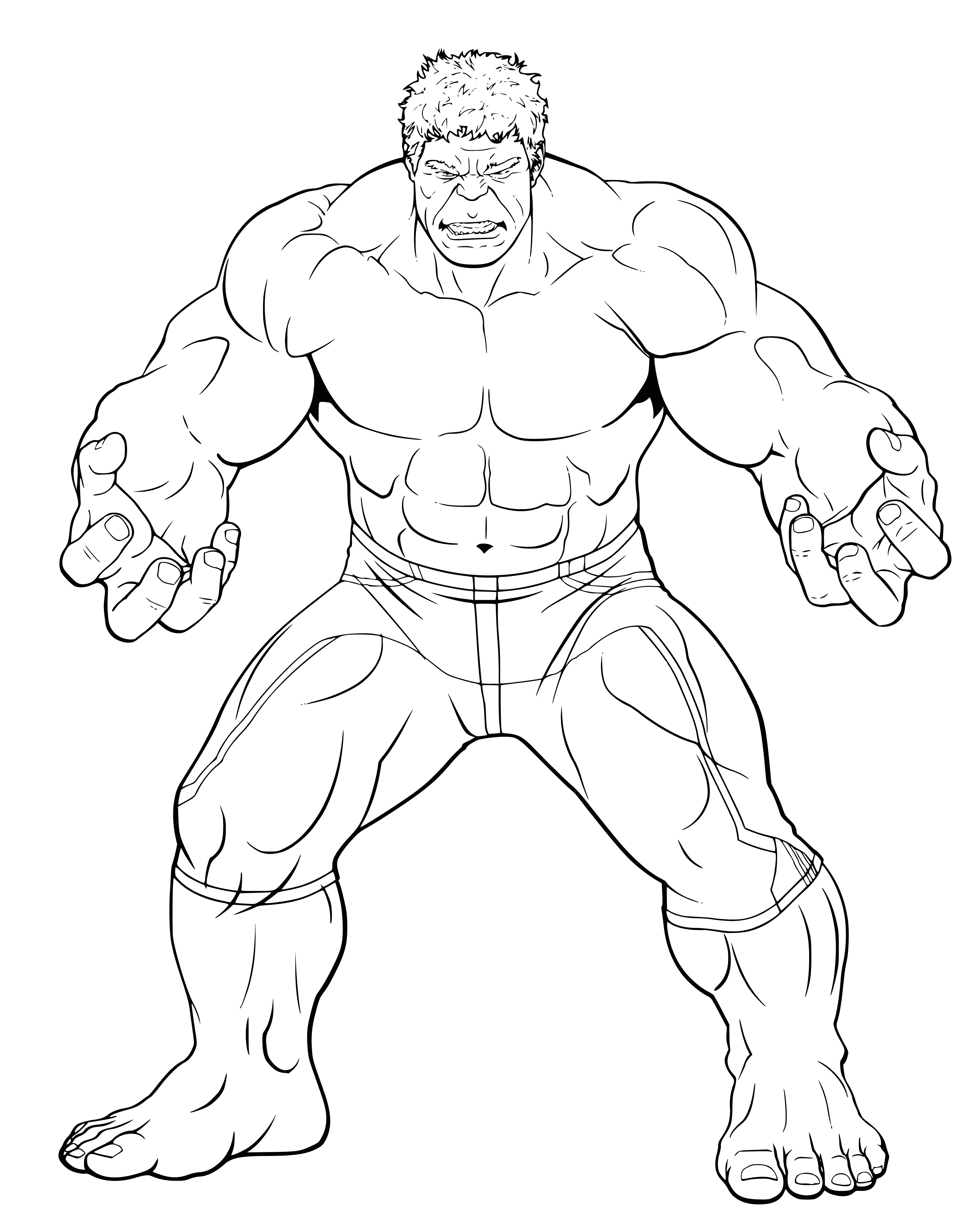 coloring page: The Hulk is an unstoppable Avenger, with immense strength & loyalty who defends and smashes villains. He's a friend to other Avengers, & loyal to the end. #AvengersEndgame