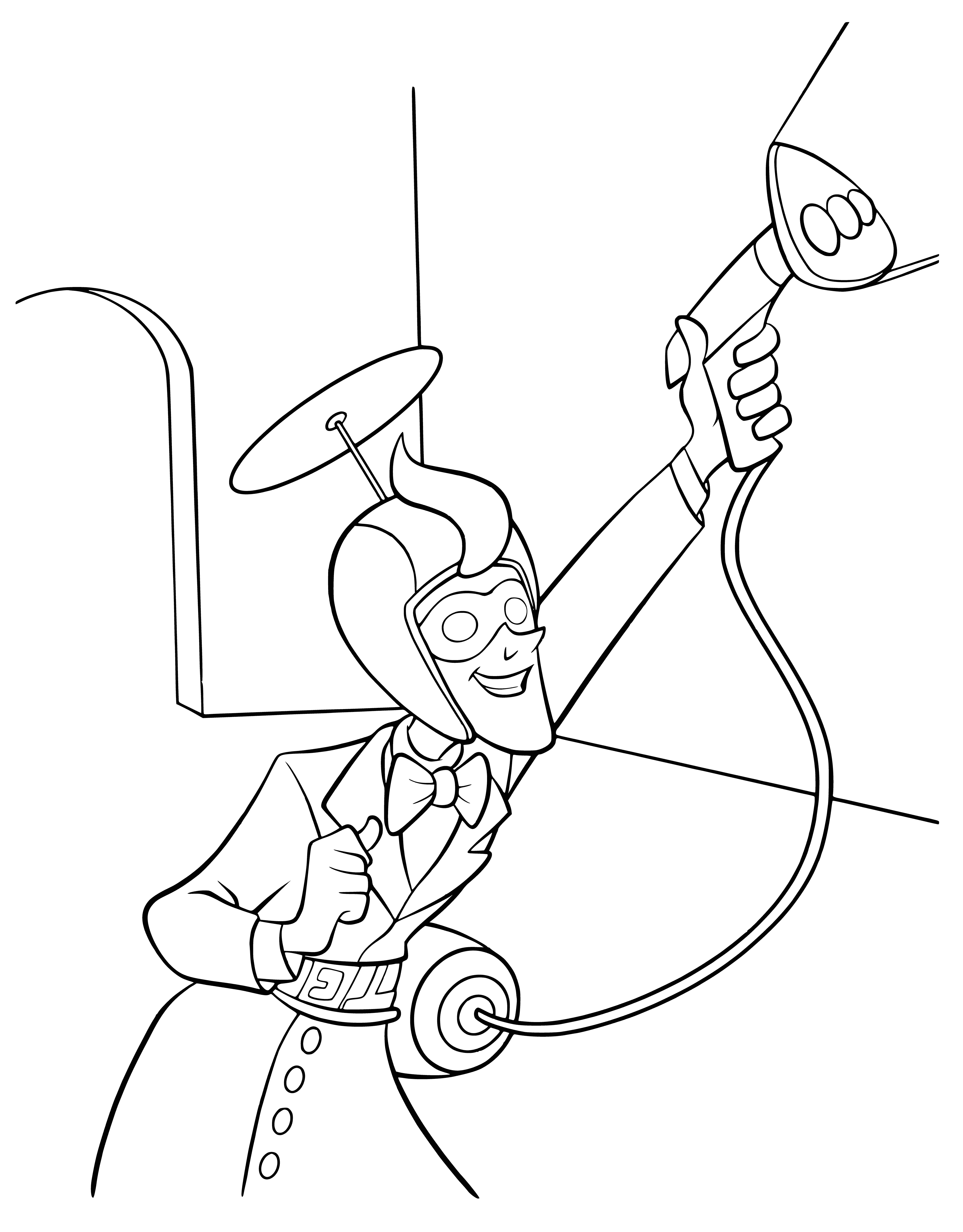 coloring page: Meet the Robinsons - Miracle pistol is a silver gun w/ black grip, long barrel, rectangular front sight & small black knob on top.