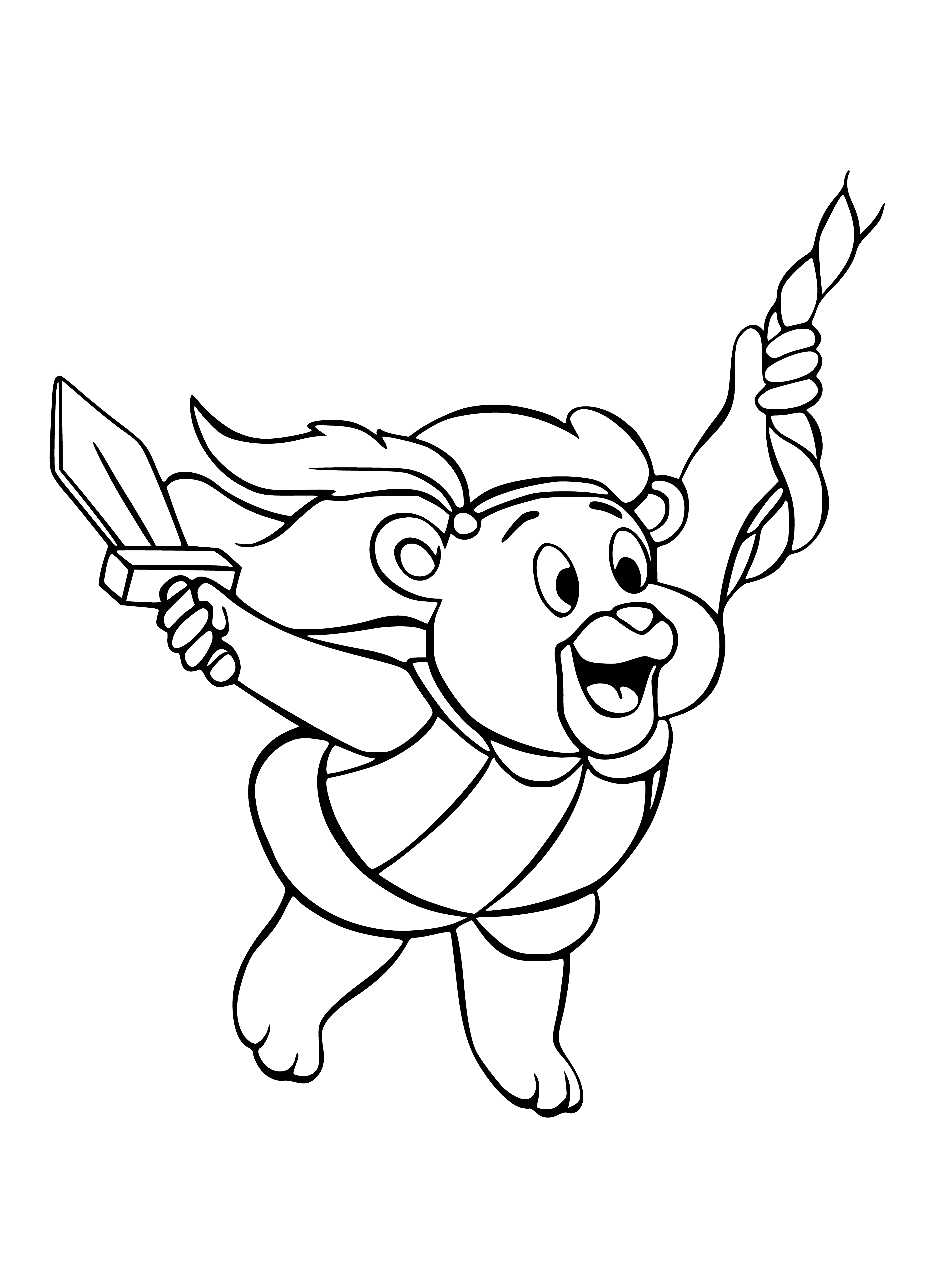 coloring page: Gummi Bears are gummy candy bears which come in various colors and flavors and are chewy to eat.