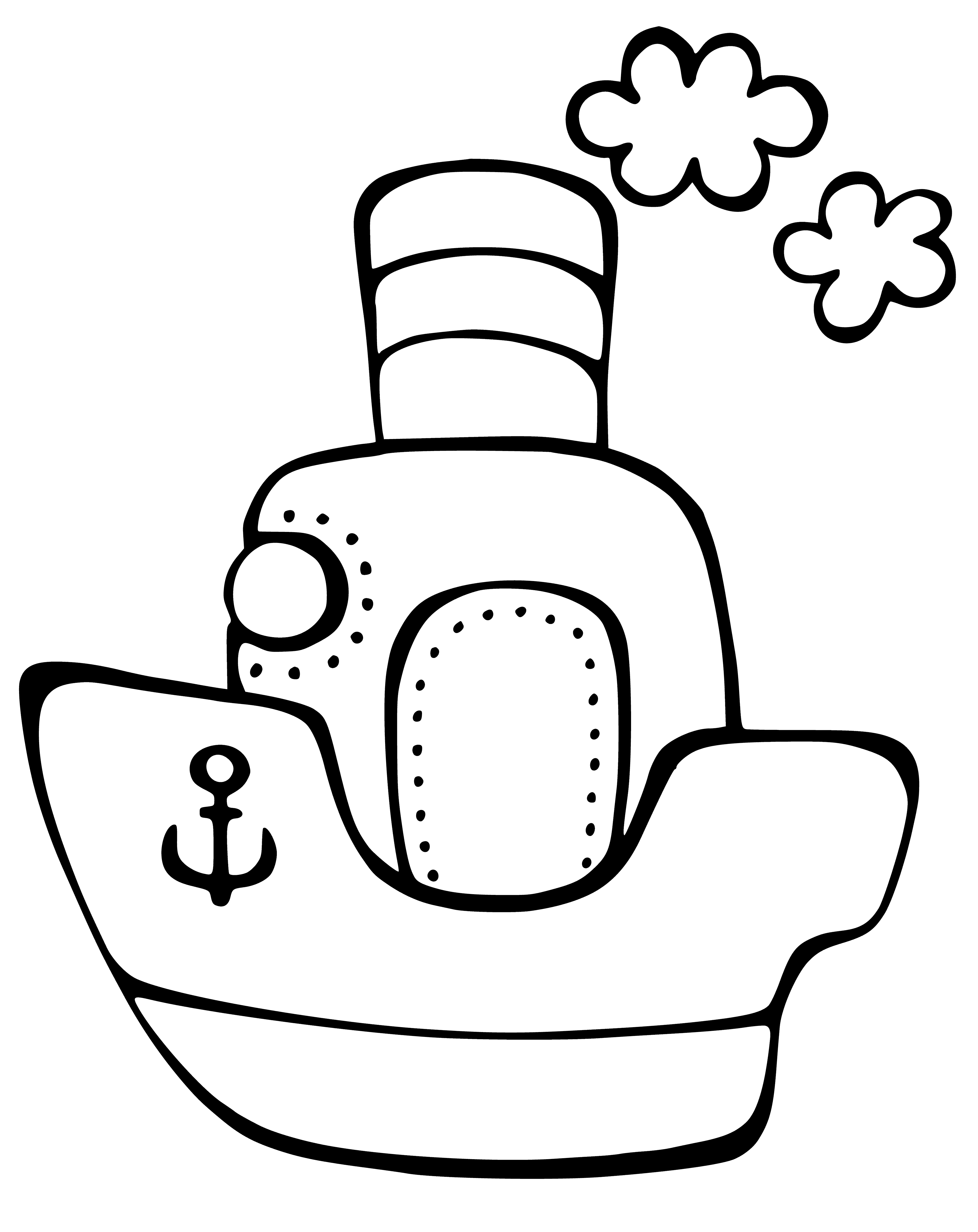 coloring page: A large steamship covered in windows and flags, with a large wheel at the front, floating on small waves. #coloringpages