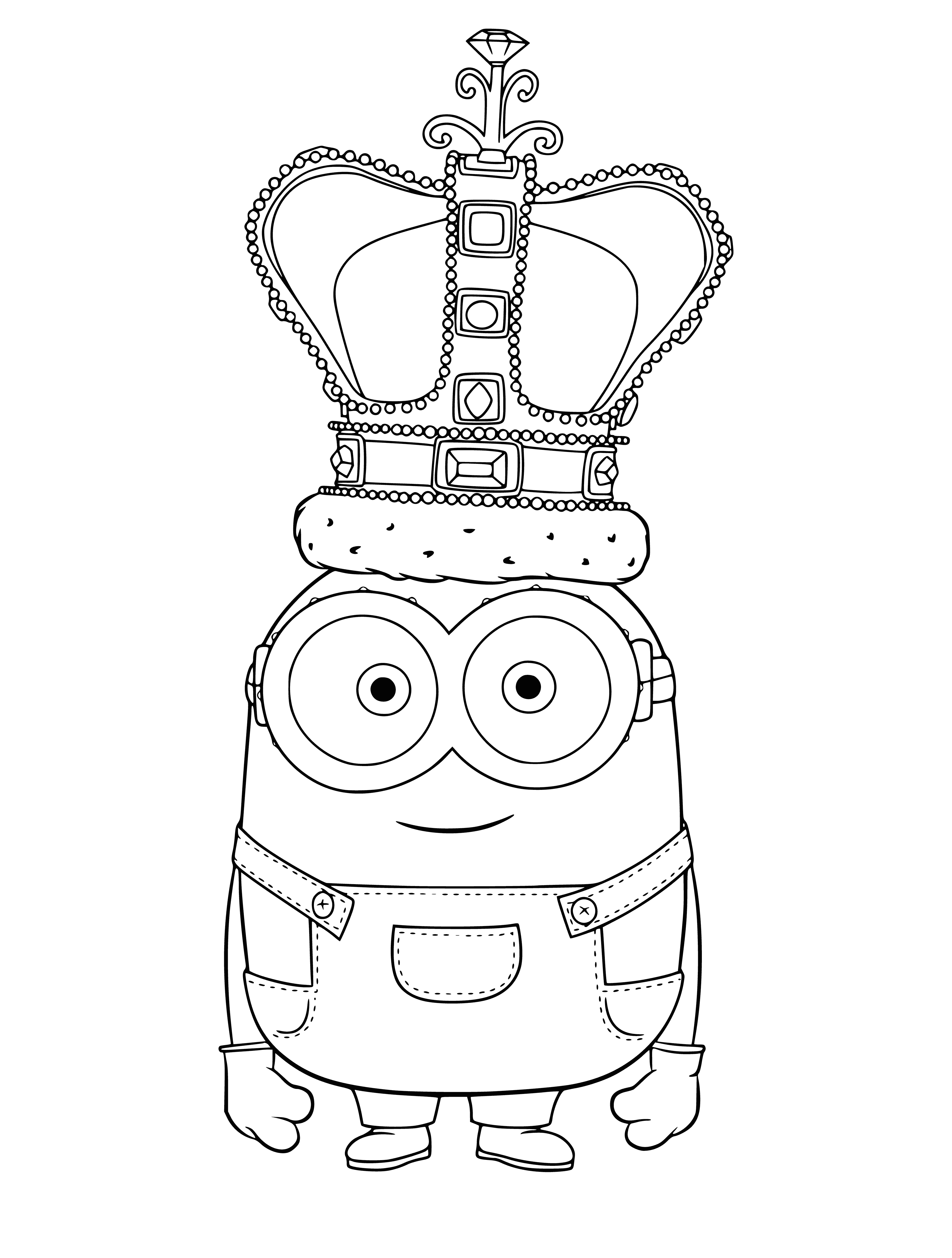 coloring page: Meet Mignon King, the fondant king surrounded by four minions! #minions #fondant