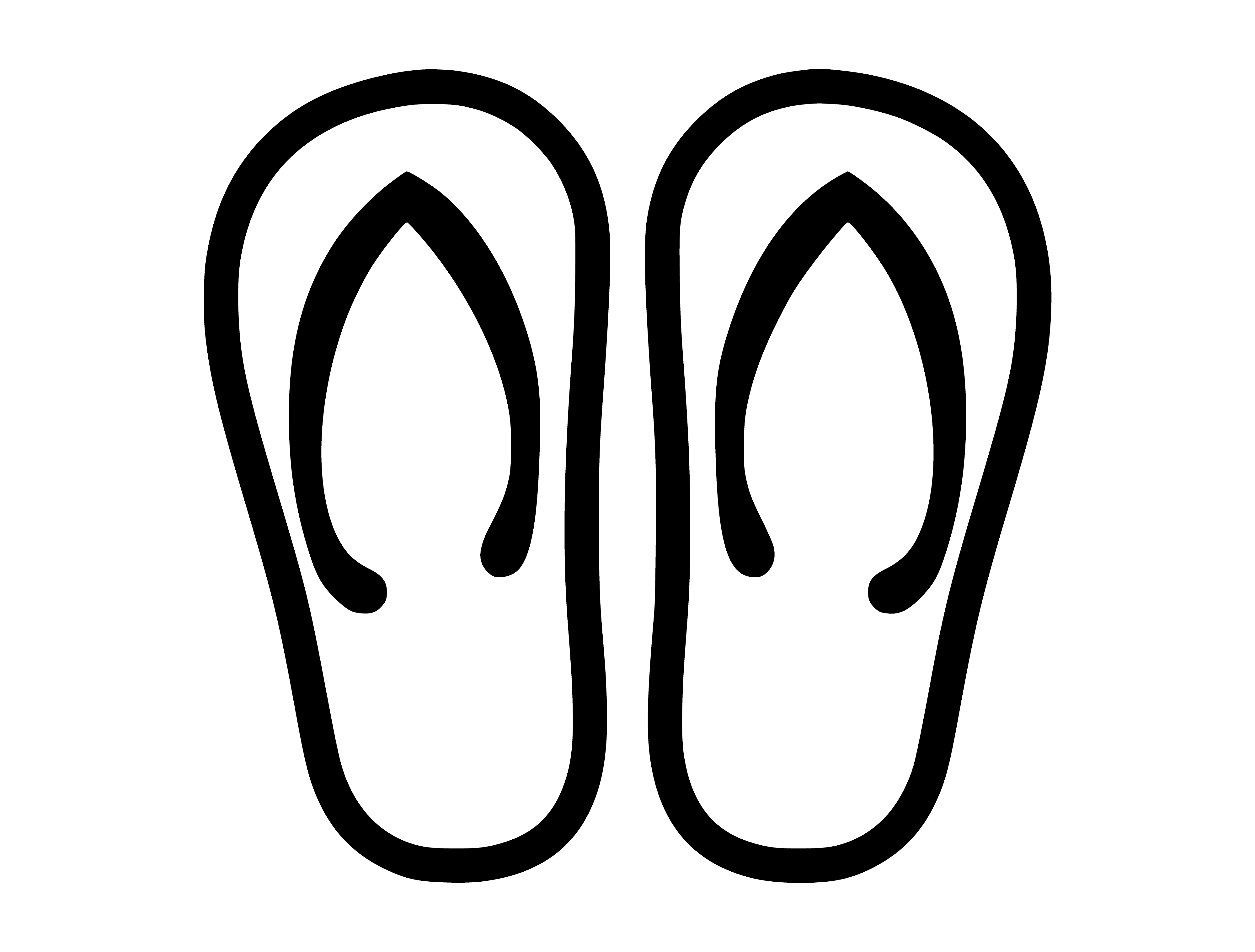 coloring page: A pair of black flip flops w/thin Y-shaped straps & thick ridged soles lies on a white surface. #ShoeLove