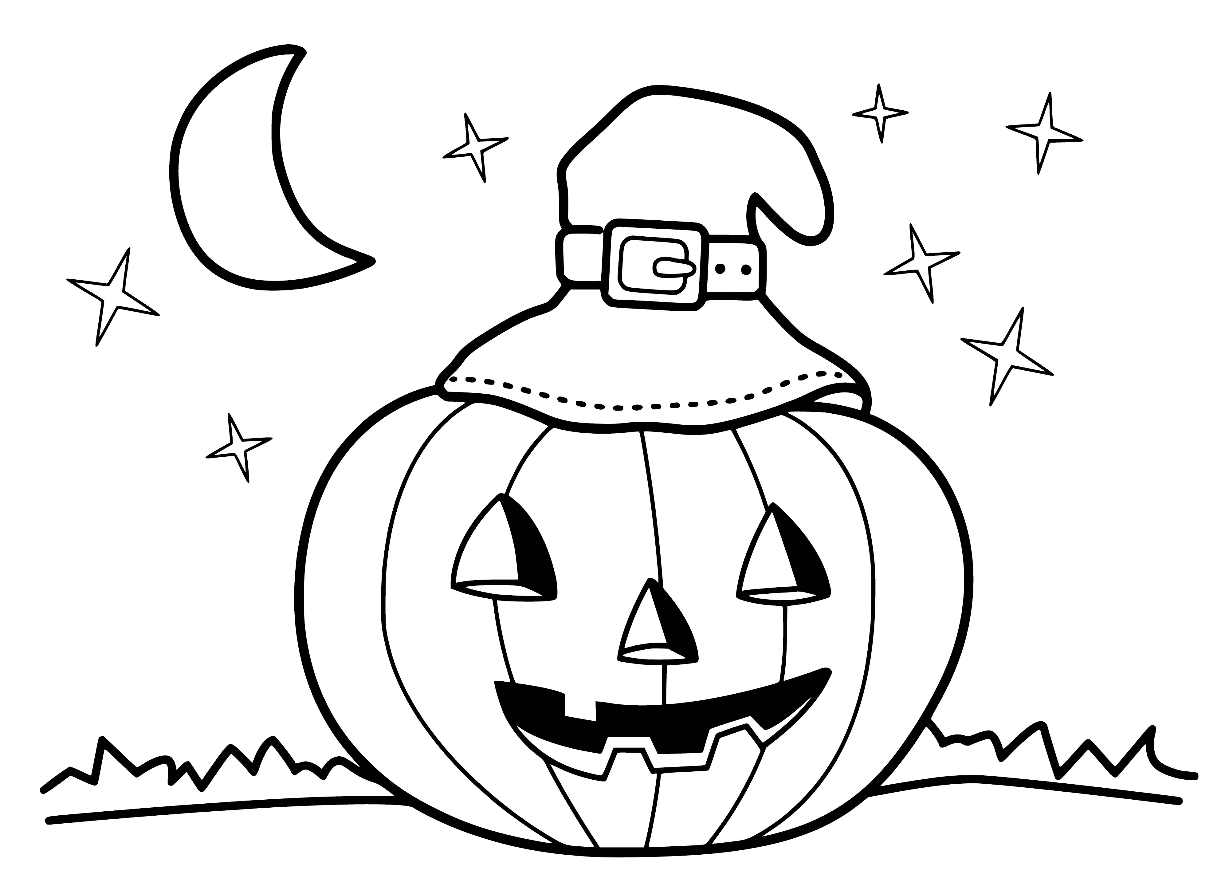 coloring page: Carve a face into a Halloween pumpkin and put a candle inside - it lights up from the inside, creating a spooky effect!
