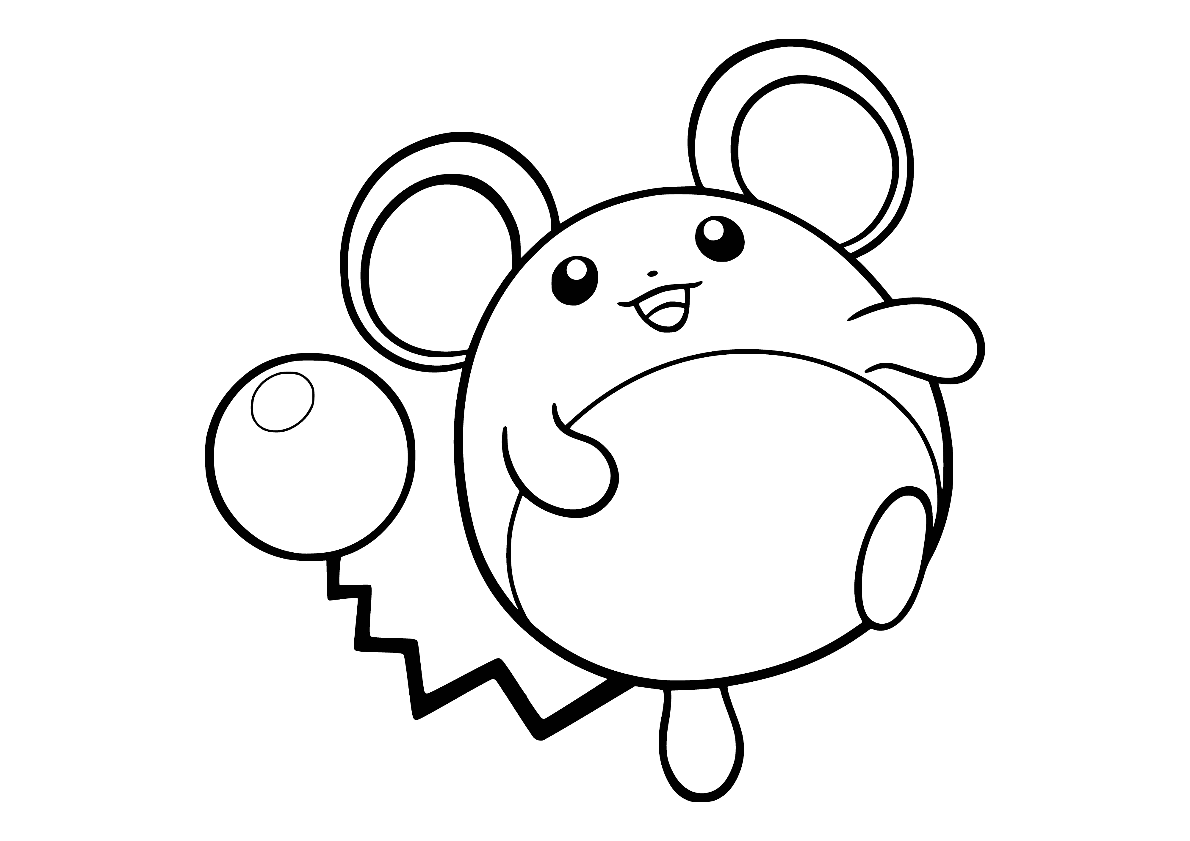 coloring page: Marill is a blue, furry water type Pokemon that evolves from Azurill. #Pokemon #Pokéman #coloringpage