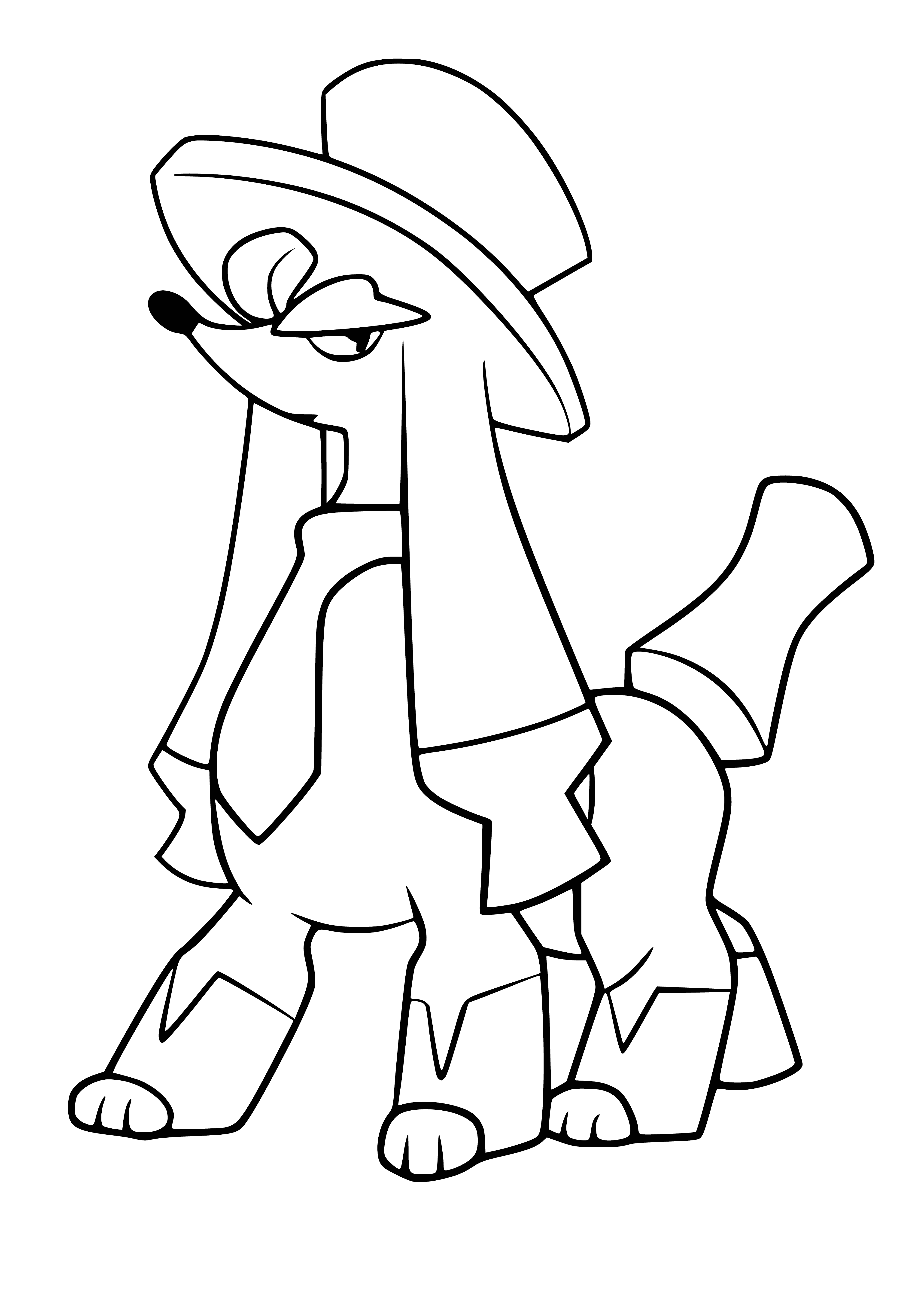 coloring page: Furfrou is a Normal-type Pokemon with thick, luxurious fur that can be groomed to change its appearance. Skilled trainers needed!