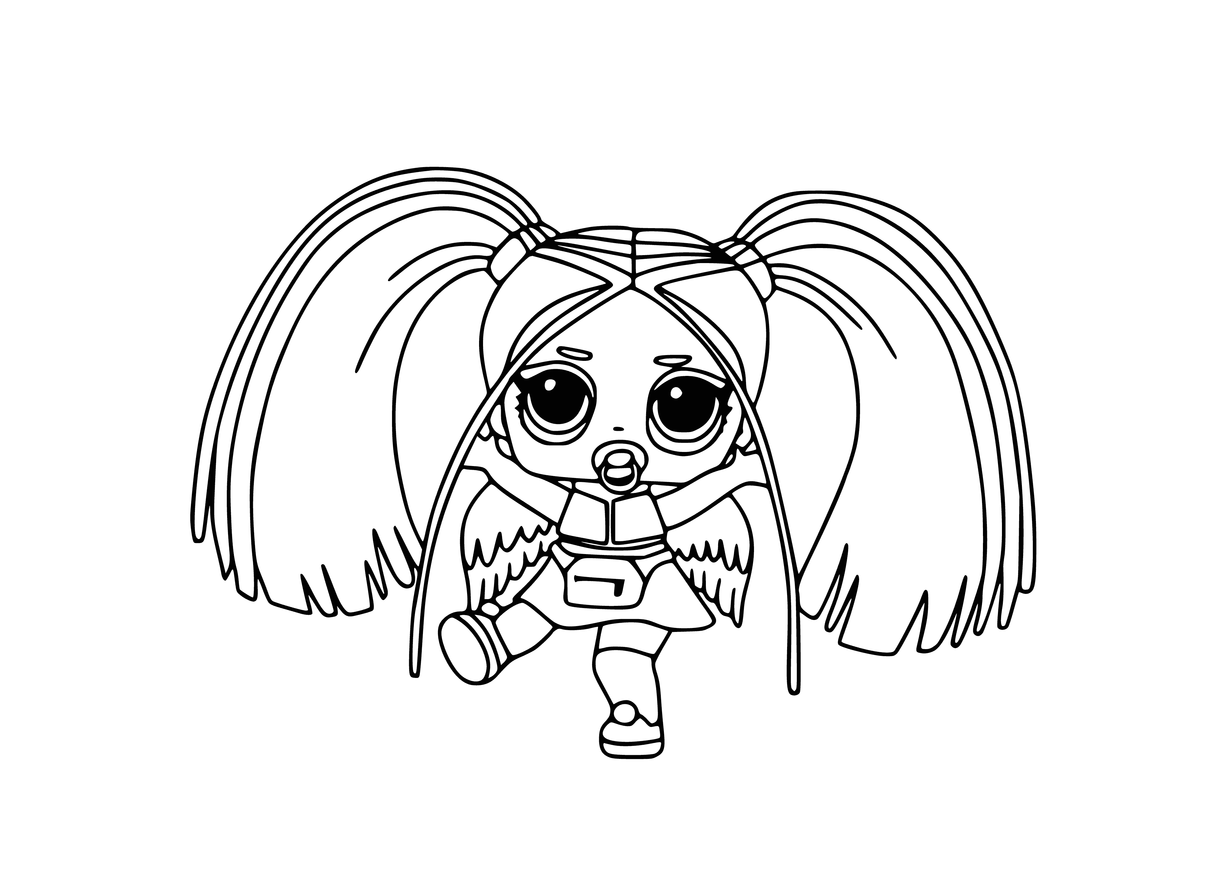 coloring page: This bright and buzzing toy, the LOL Rainbow Raver, is sure to keep any child entertained. Color it in!