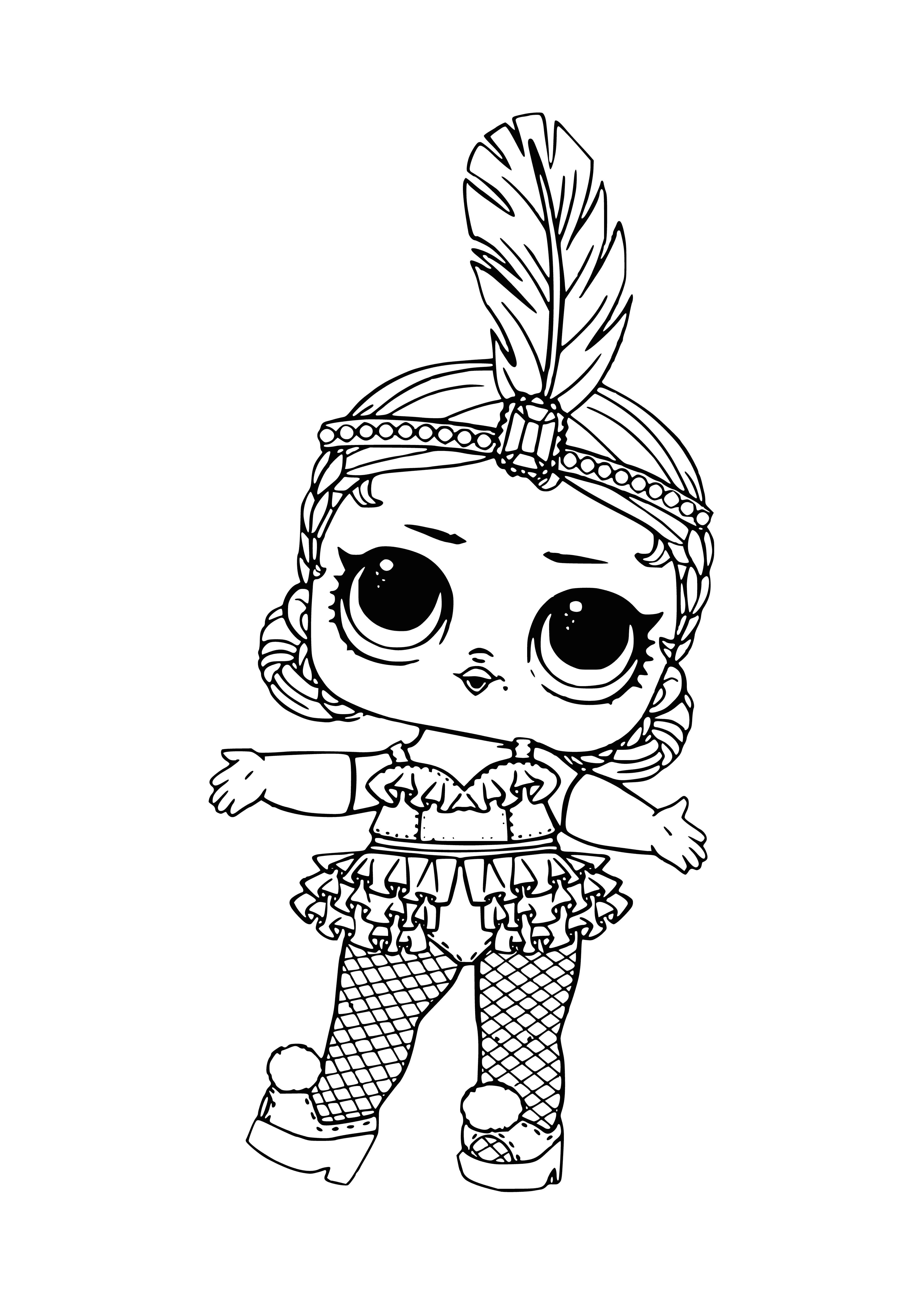 coloring page: L.O.L – LOL Showbaby Confetti Pop is a dancing baby, who wears a pink dress & has blonde hair. Press a button & it'll pop out confetti!