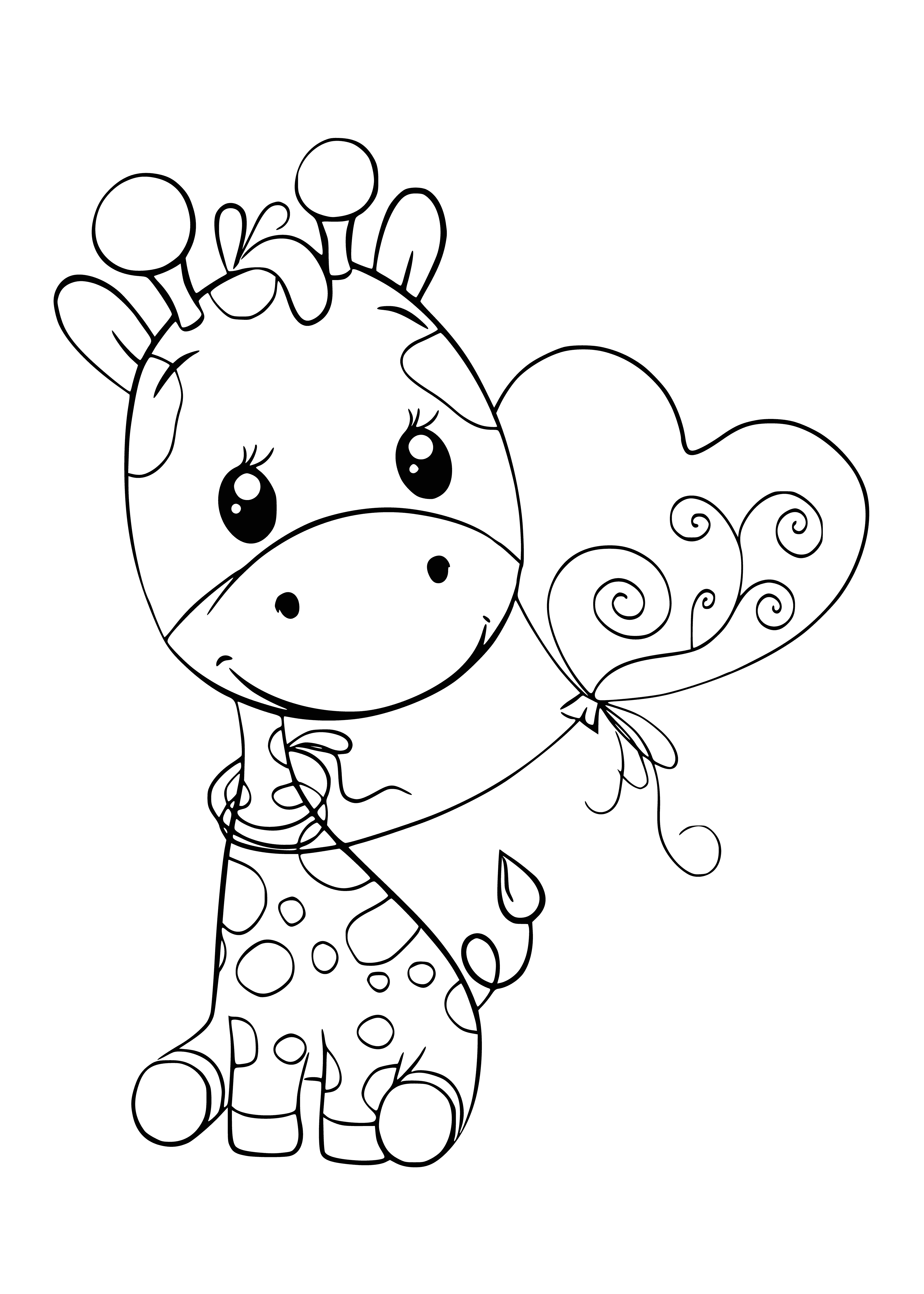 coloring page: A giraffe with a bow & arrow painted in black & white. #art