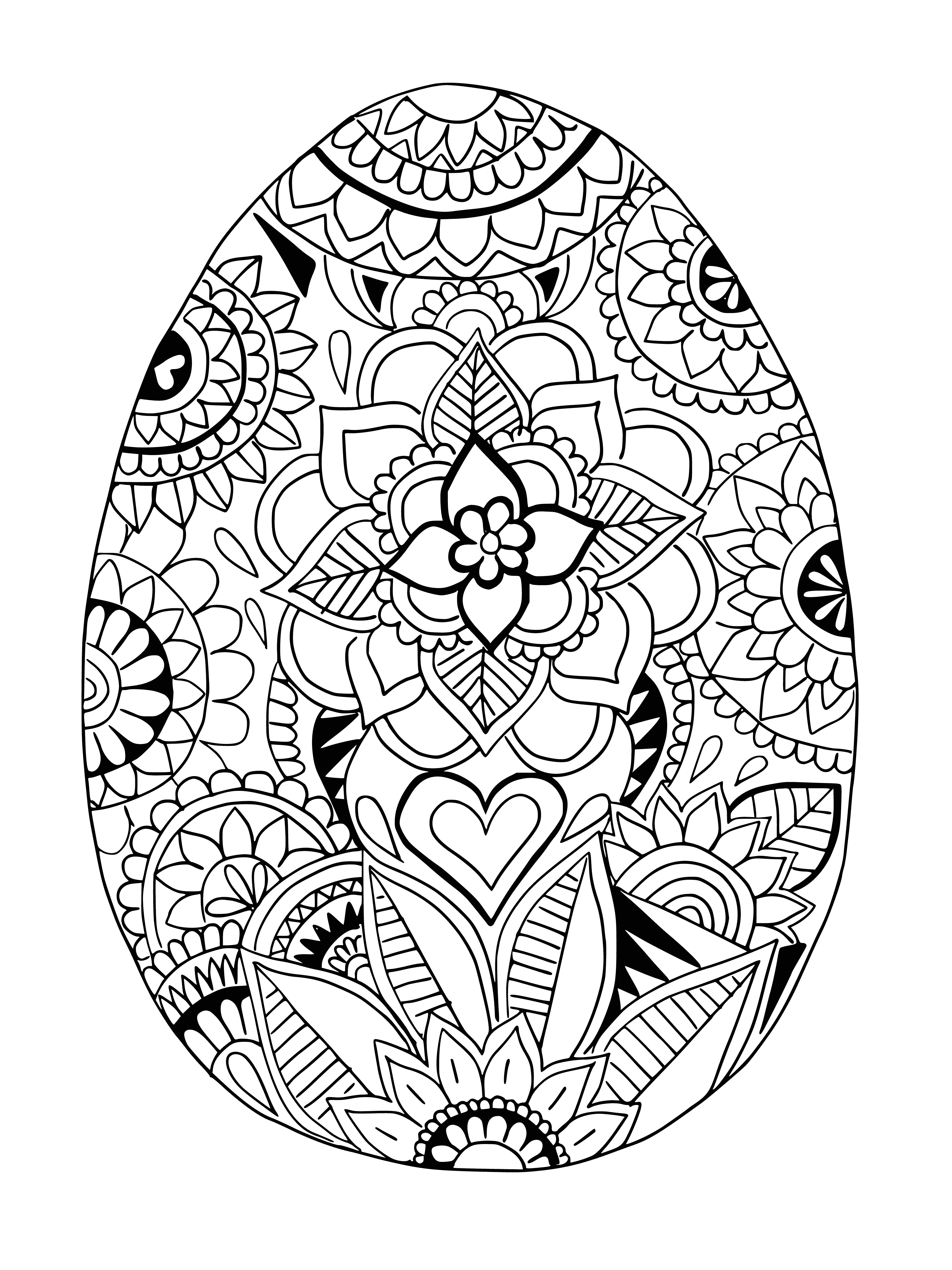 coloring page: Color Easter eggs with fun patterns, bunny ears & chicks! A fun way to celebrate the season.