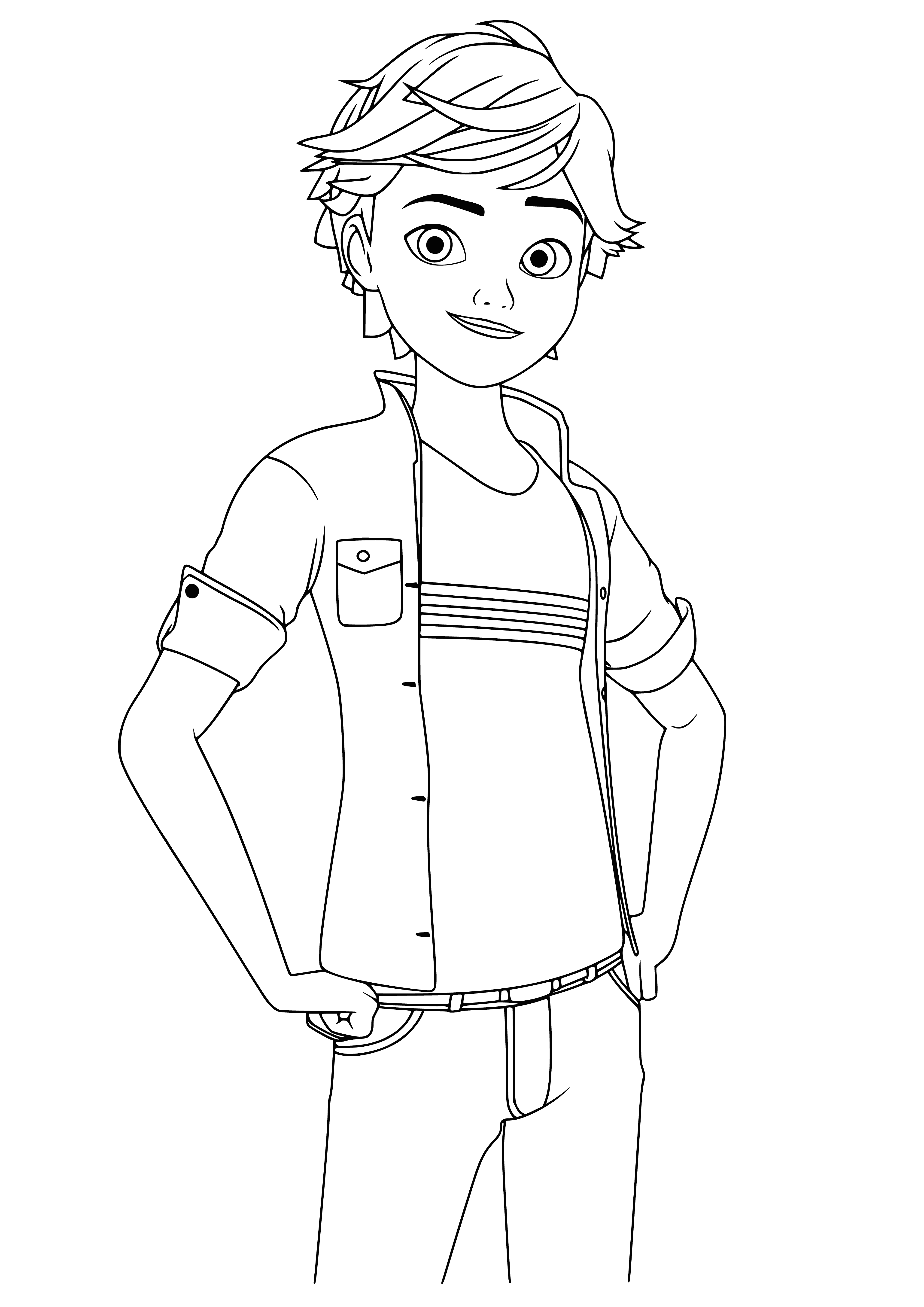 coloring page: Teenage Adrien is entranced by the mysterious Ladybug, but his father's overprotective nature and fear of abandonment often gets in the way.
