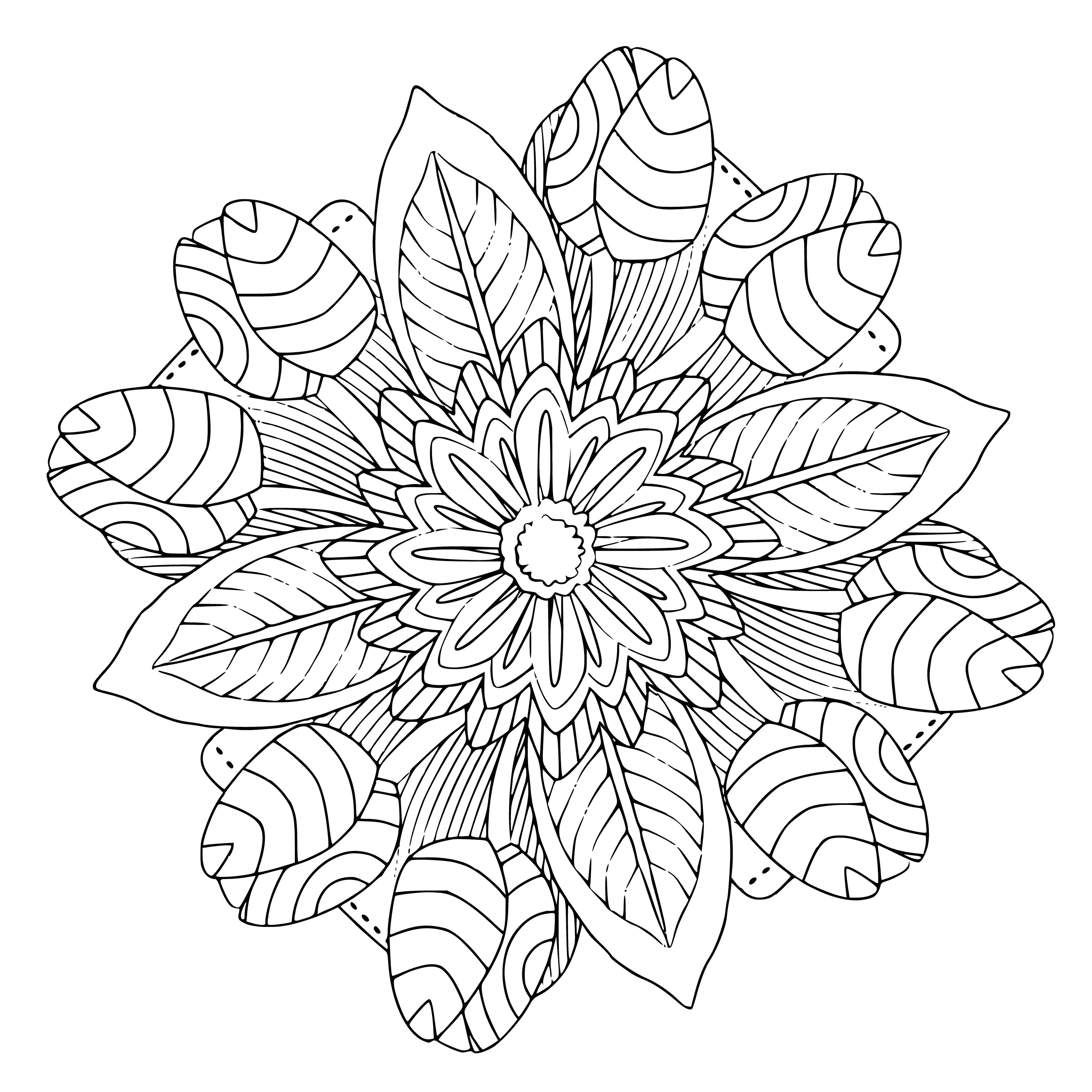 coloring page: Color a beautiful mandala with tulips to relax and enjoy detailed patterns!