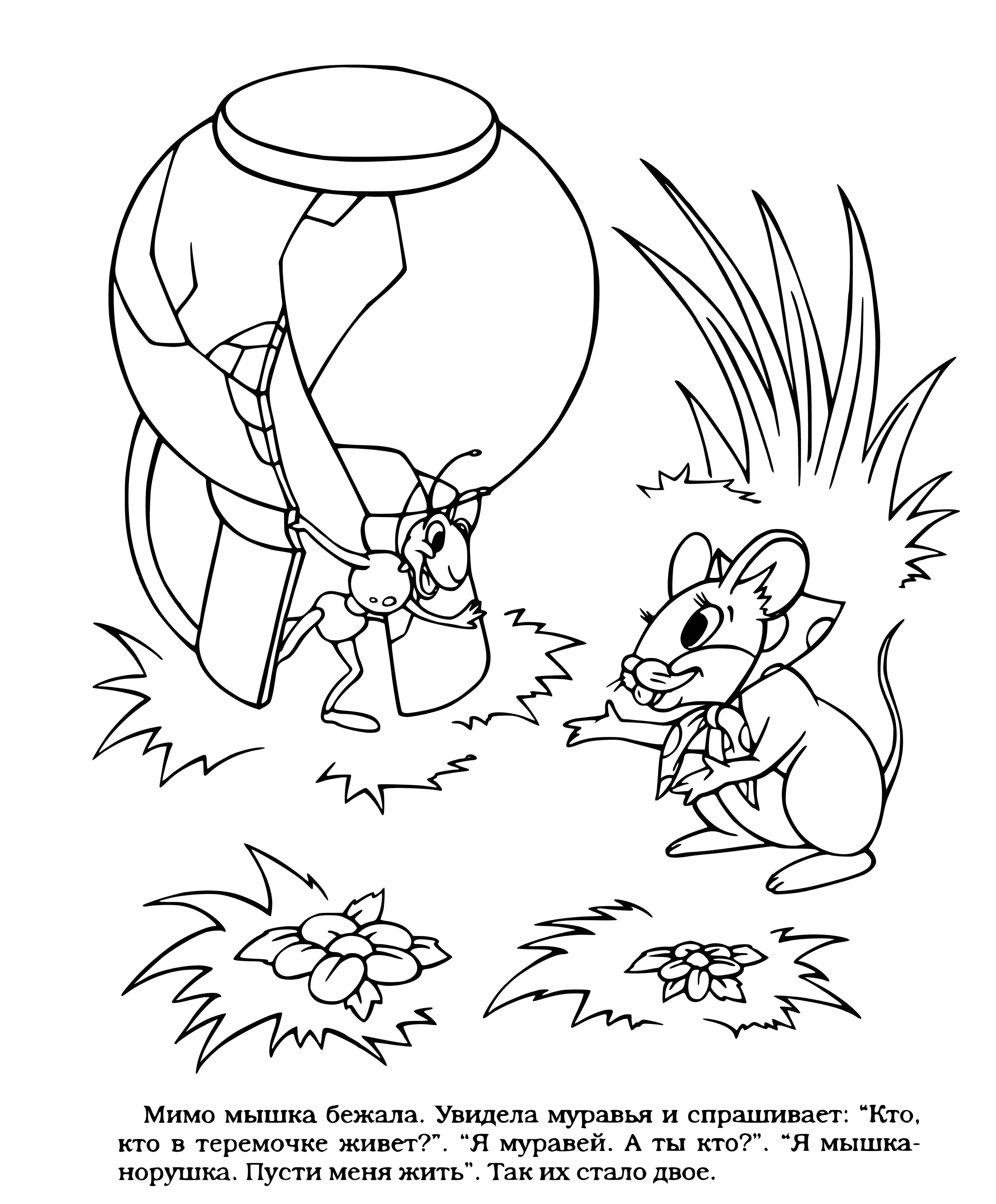 Little mouse coloring page