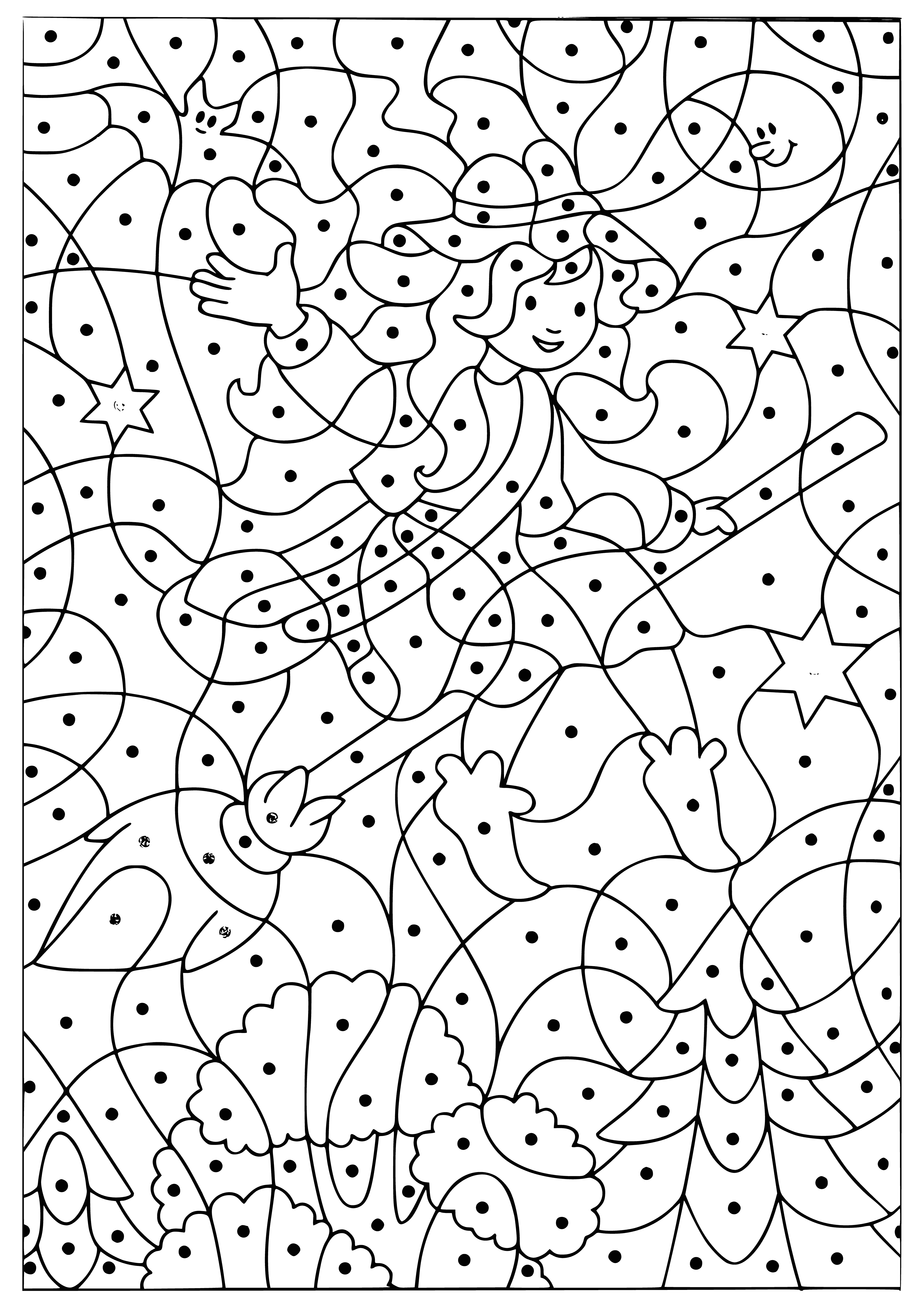 Small witch coloring page