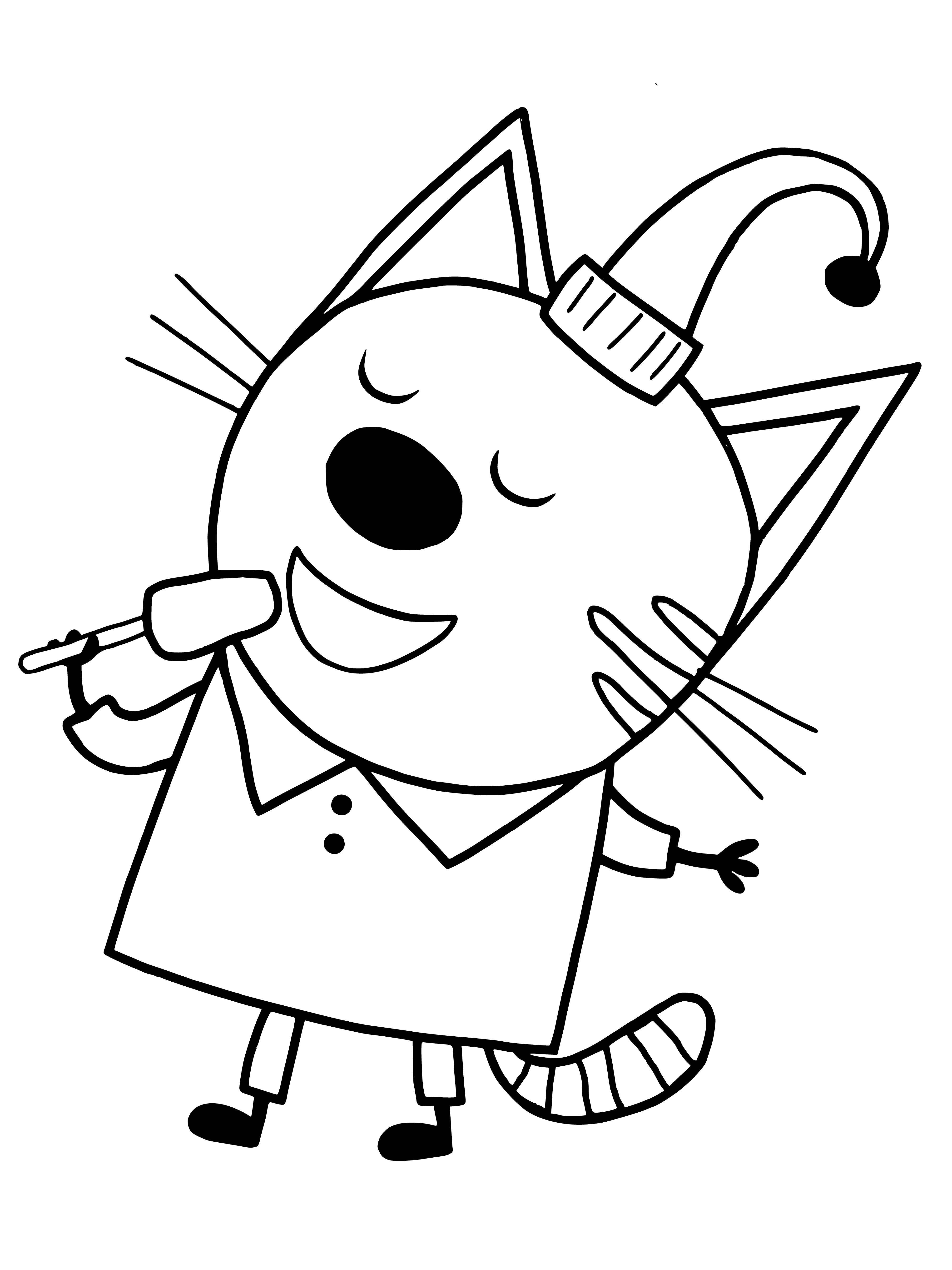 coloring page: Compote is a tabby who loves sweets, always begging for a bite of cake or ice cream! #cutecat