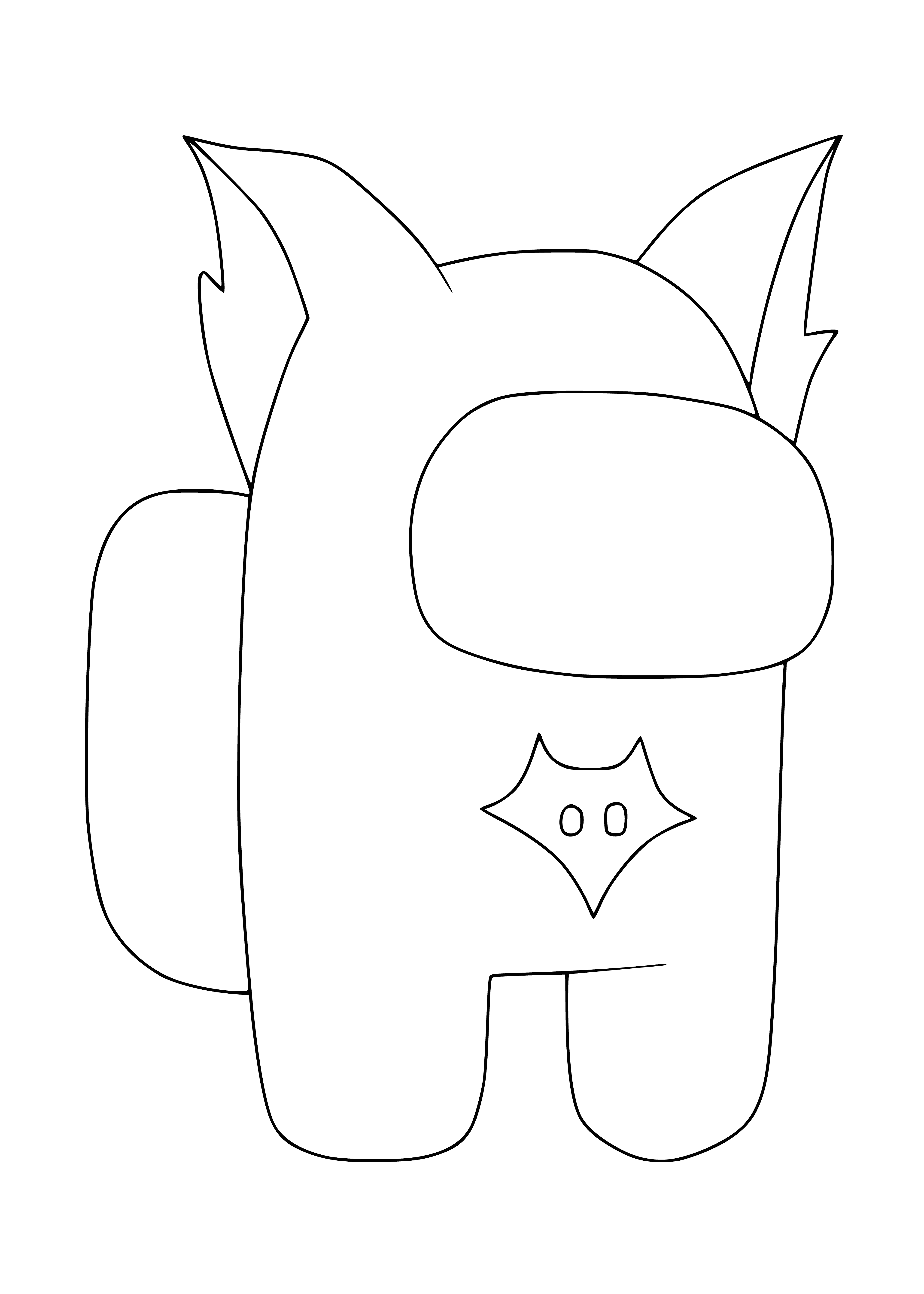 coloring page: Large green 3-eyed creature with red tongue, sharp teeth & claw-like hands surrounded by a group of small, yellow, antennae-having creatures, all afraid.