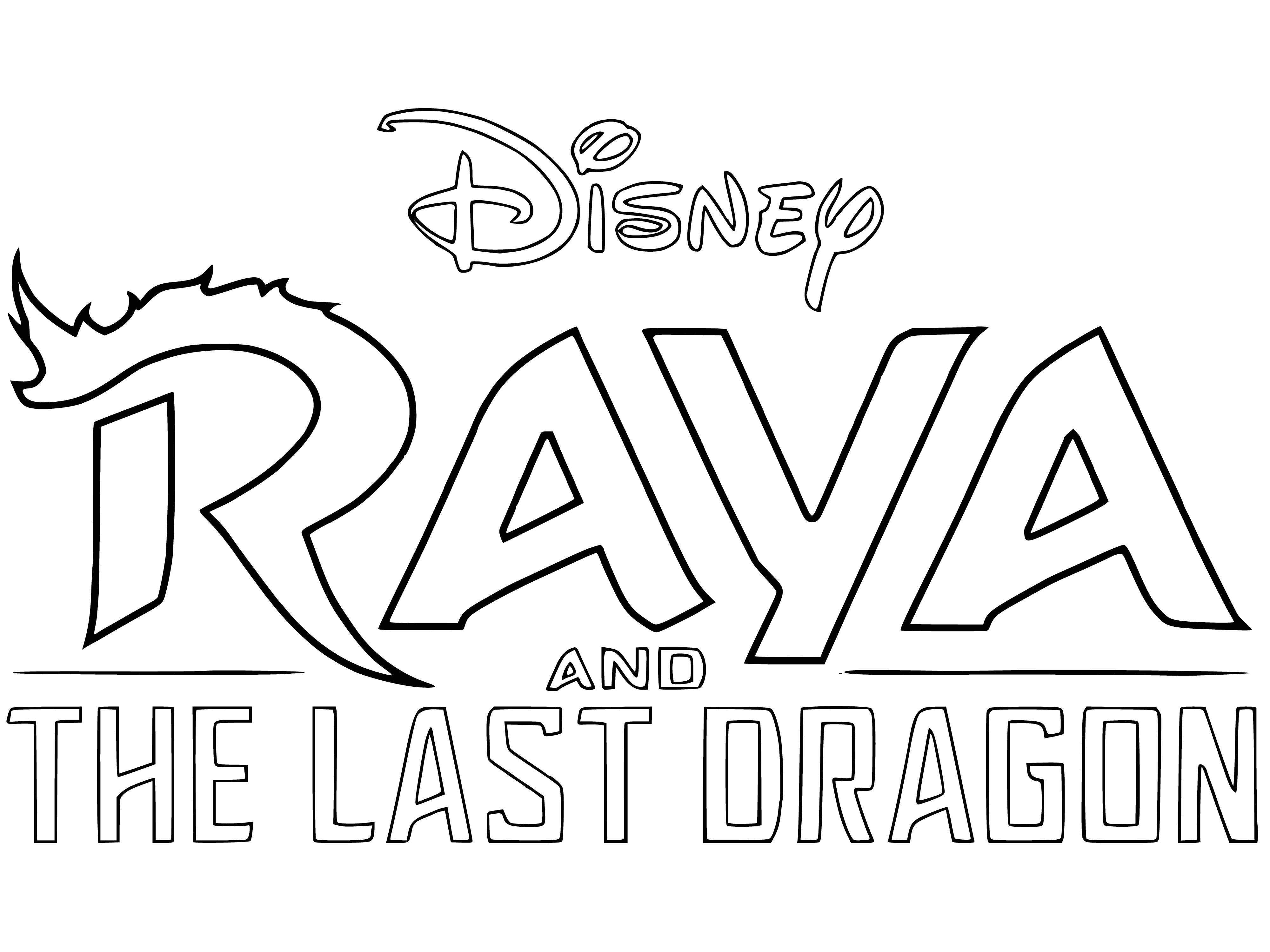 Raya and the last dragon coloring page