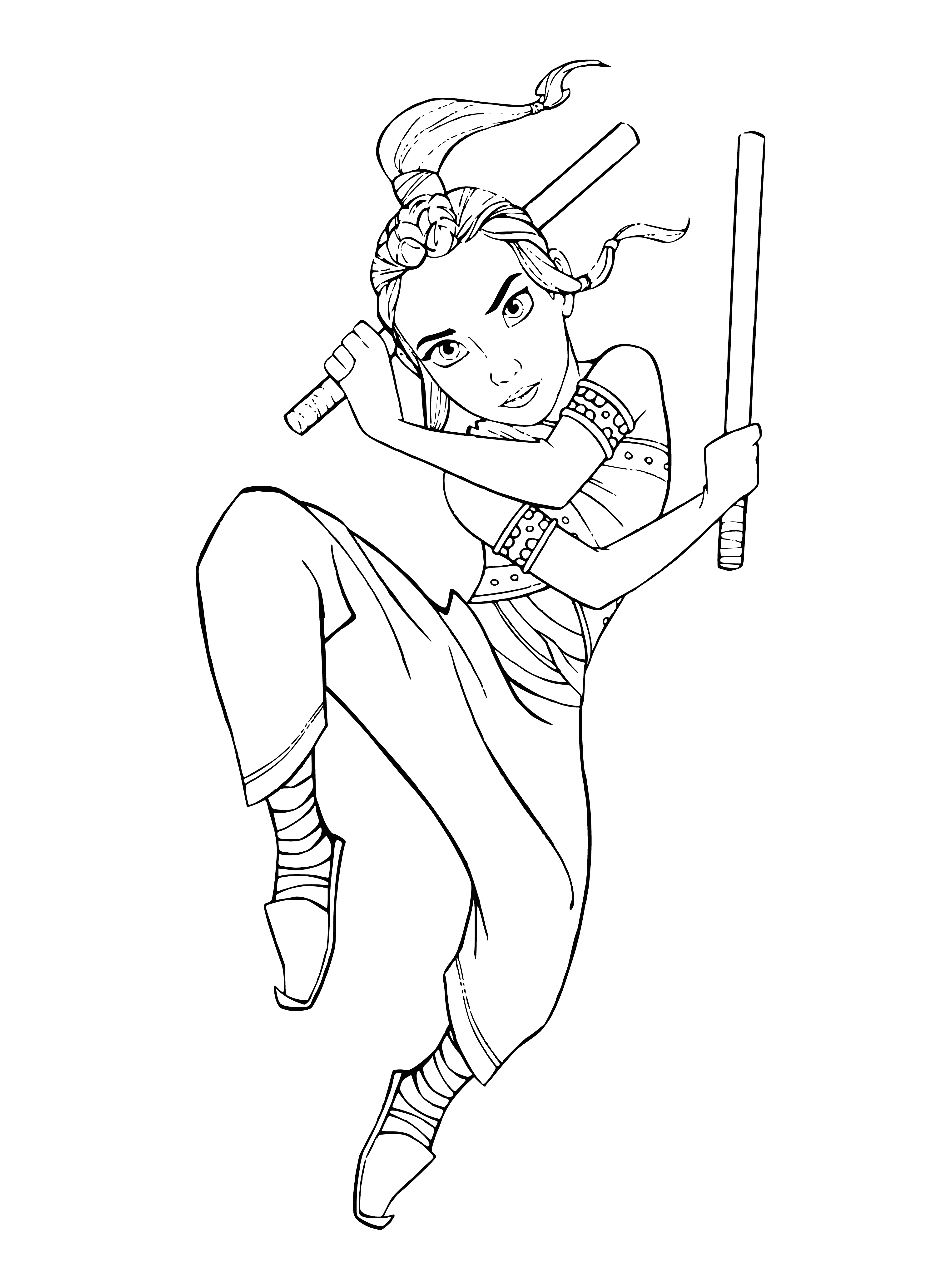 Little Raya coloring page