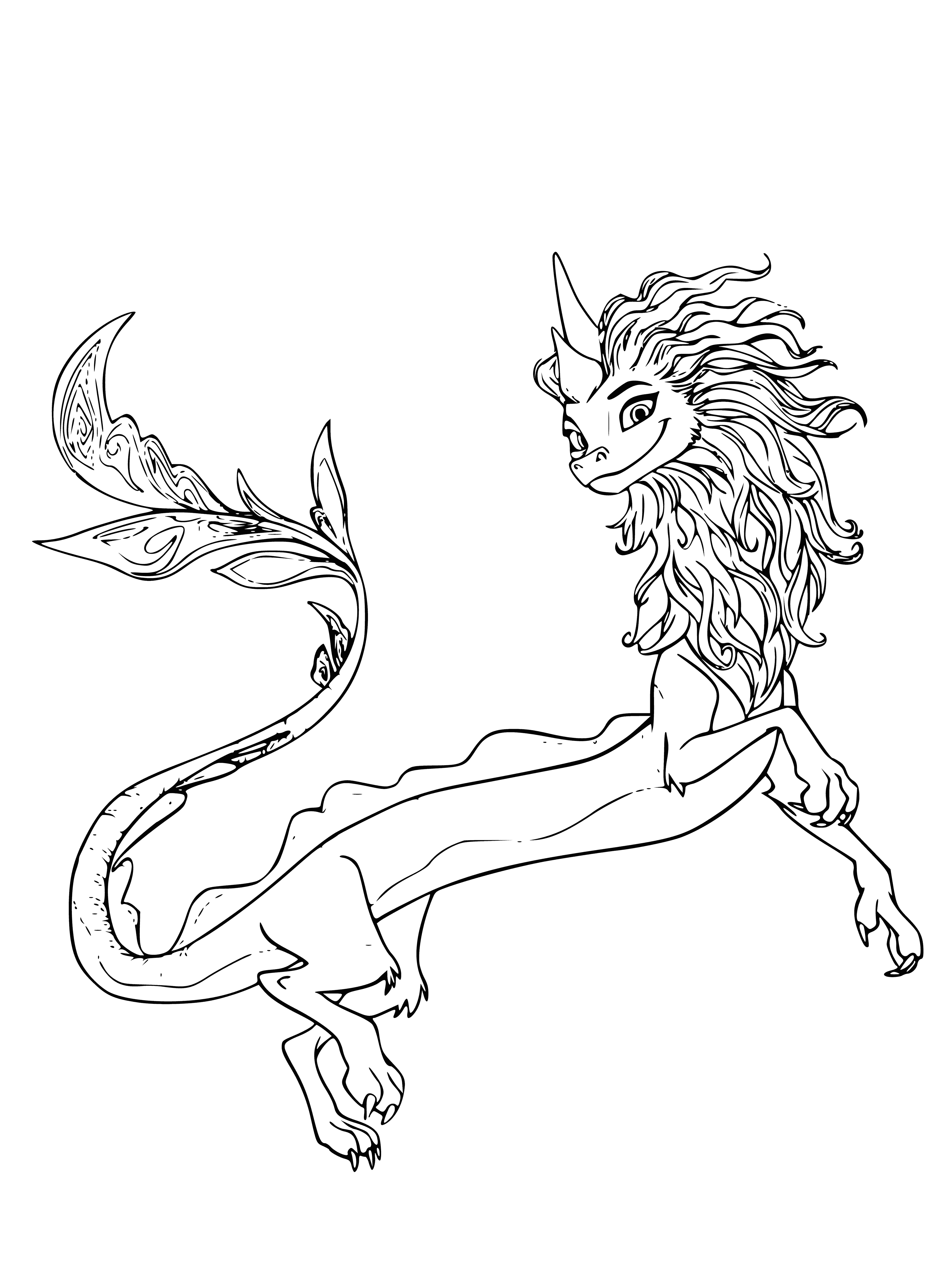 Shisu Water Dragon coloring page