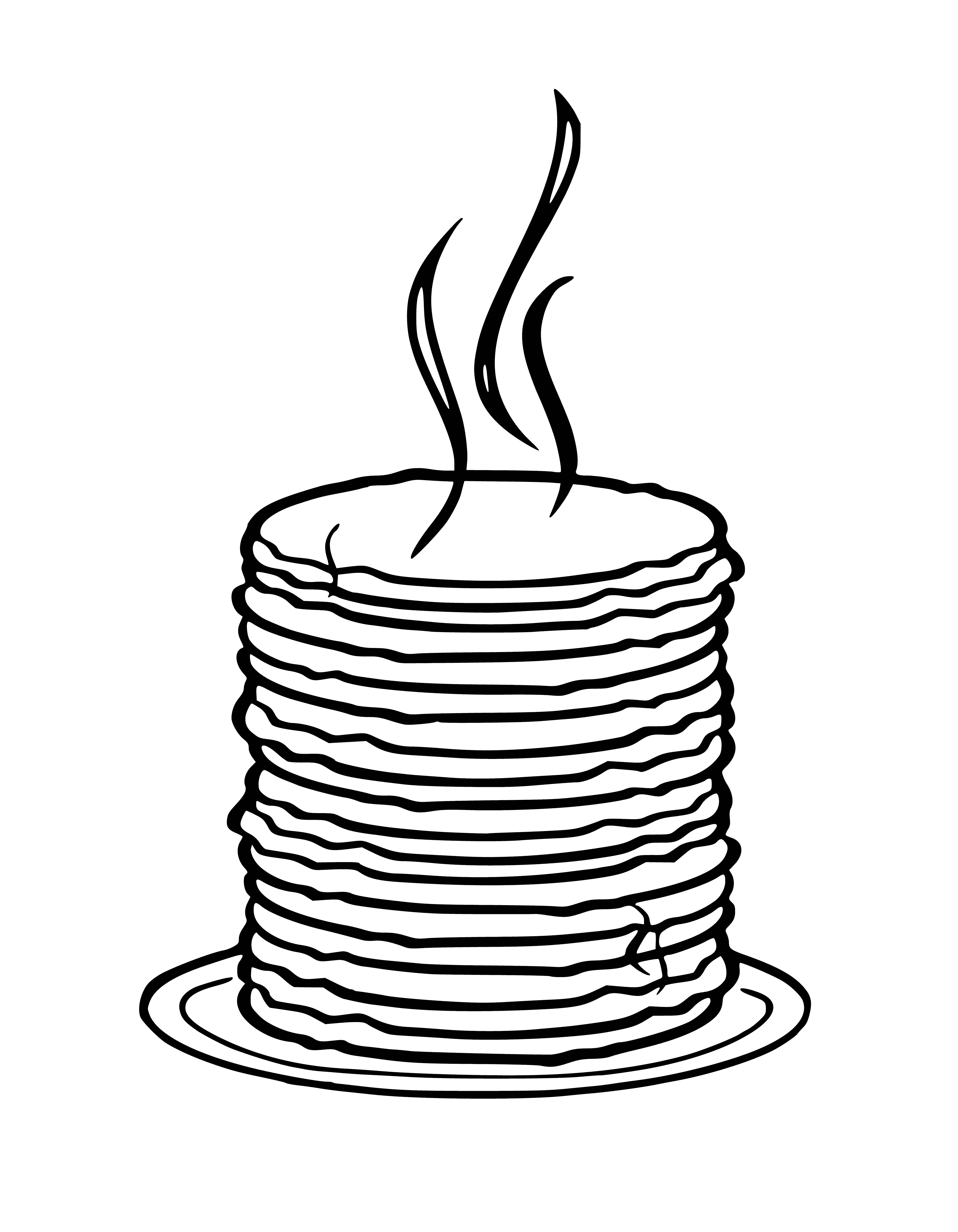coloring page: Tradition to eat pancakes on Pancake day; light brown, green (spinach) & blue (blueberry) ones. Enjoy as many as you can!