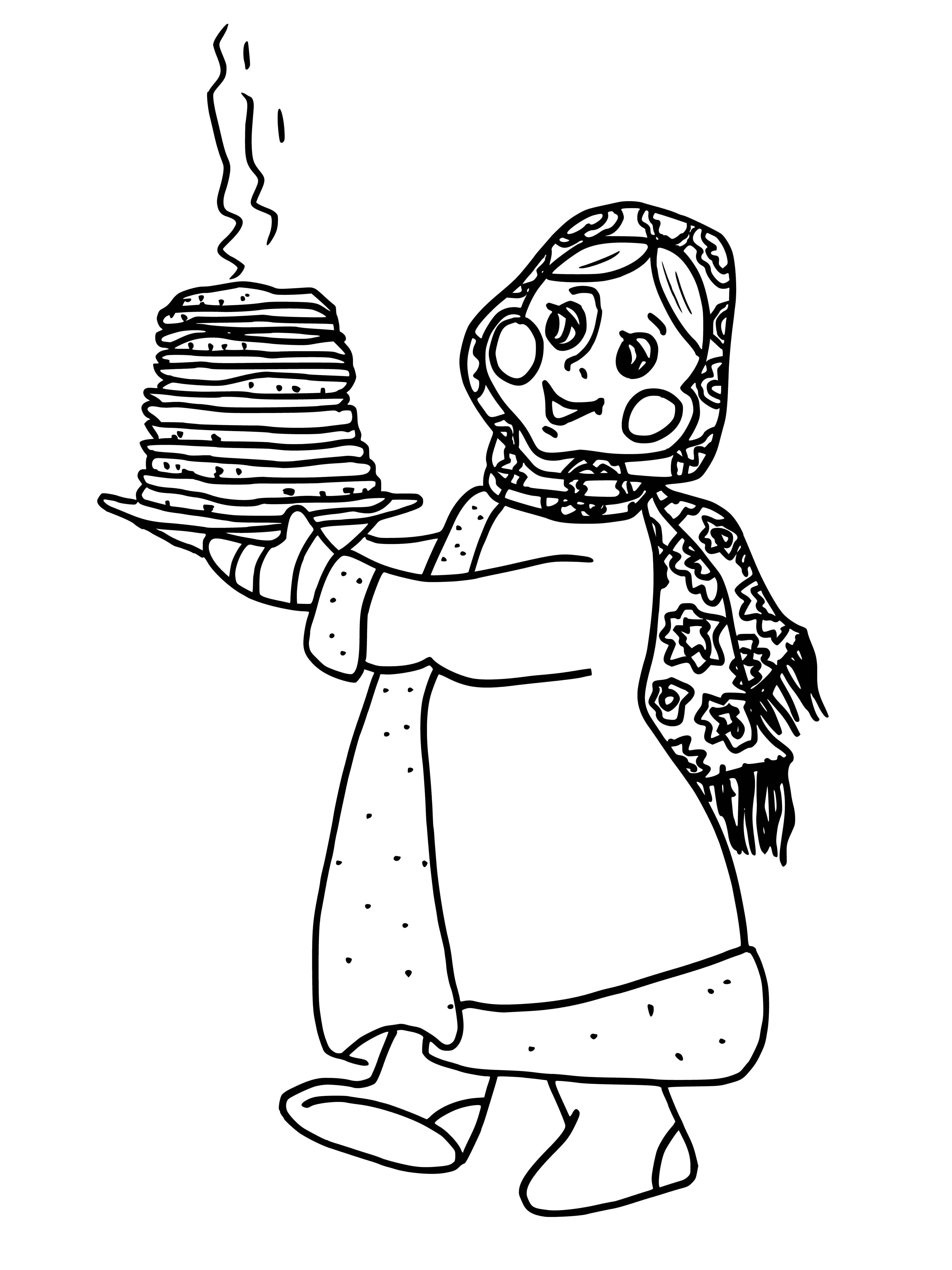 coloring page: Deliciously detailed coloring page of pancakes with mint, sugar, & syrup. Yum! #breakfast