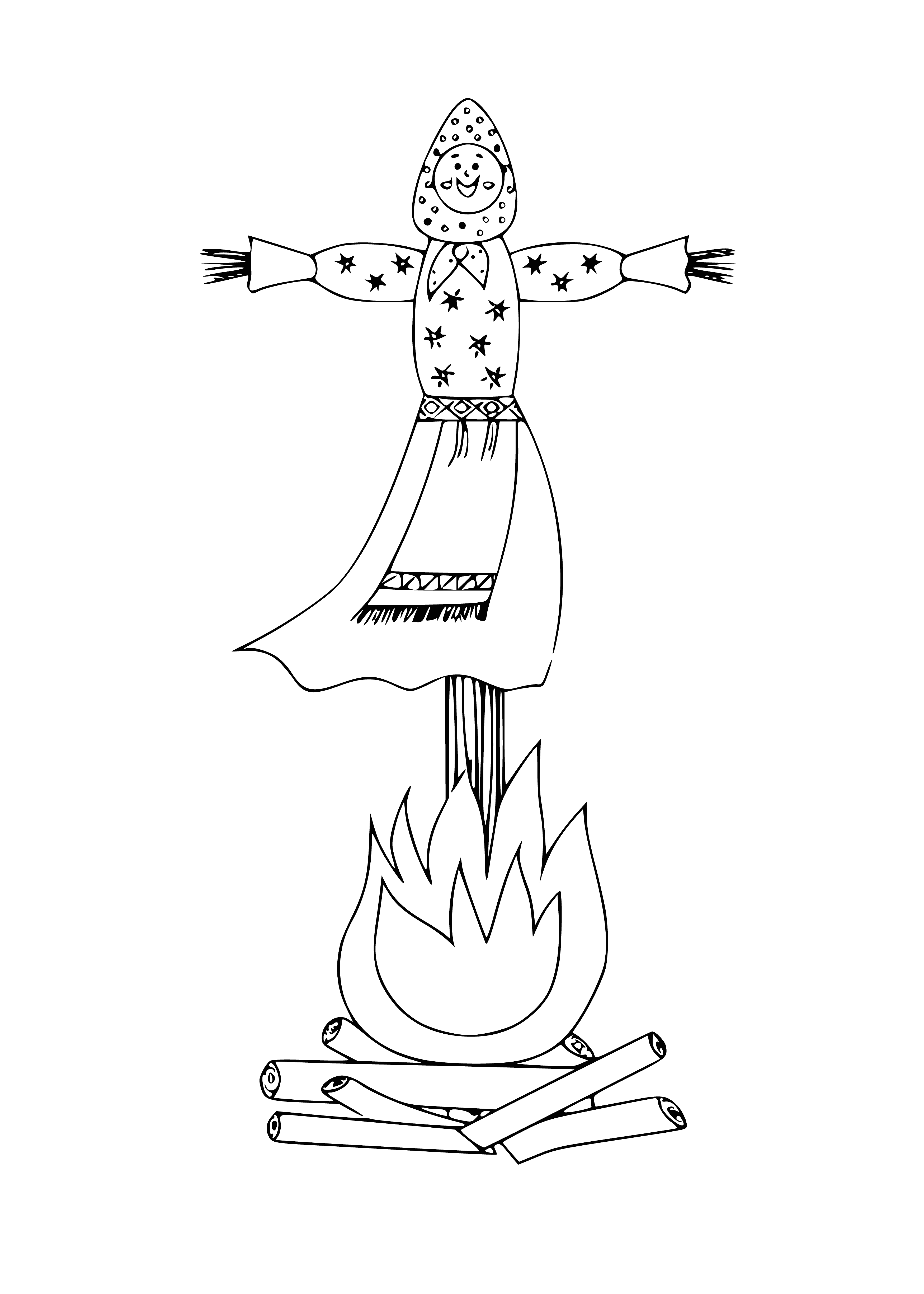 Burning stuffed carnival coloring page