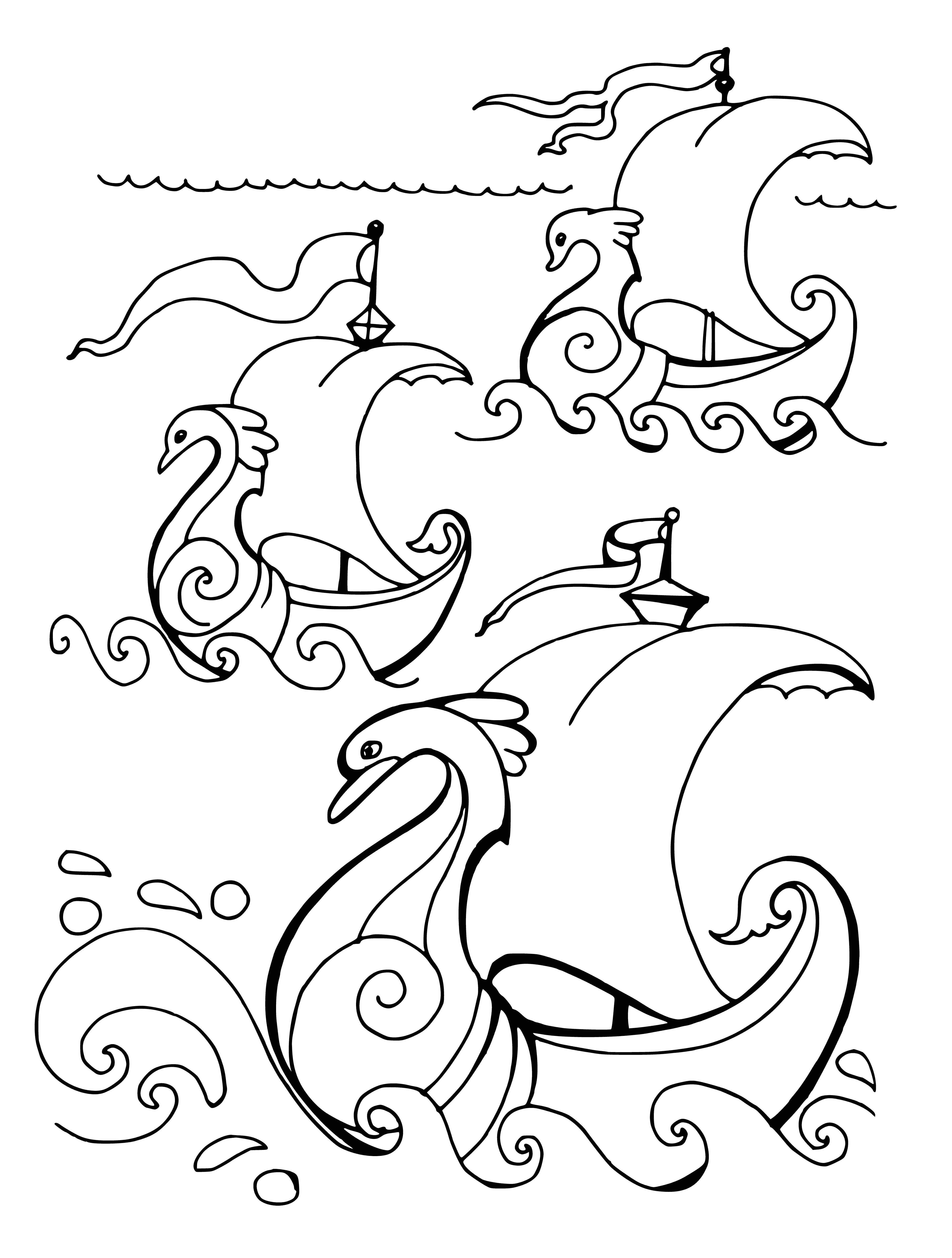 coloring page: Russian author Alexander Pushkin wrote "Tales of the Sea", a book of short maritime tales, first published in 1833.
