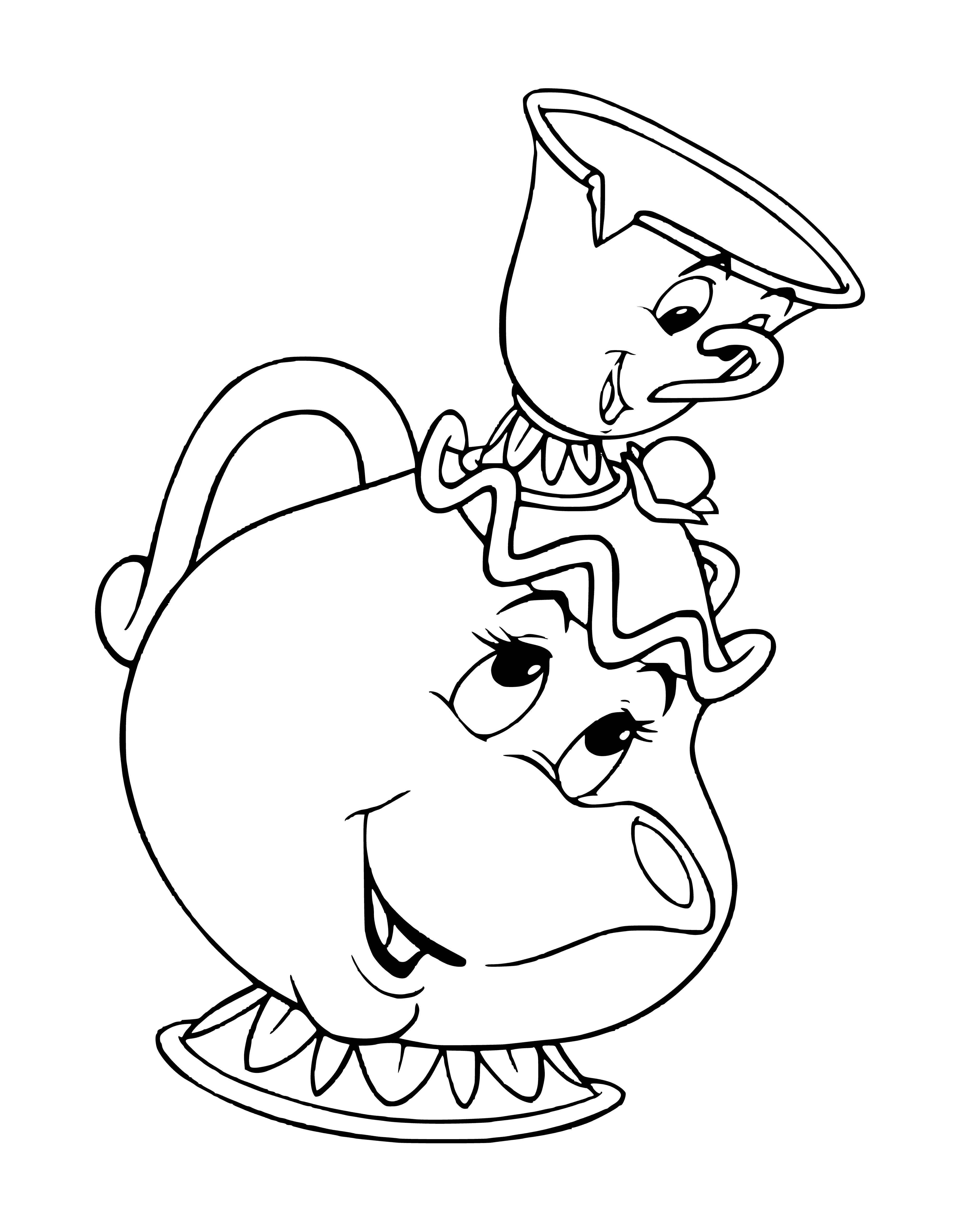 Mrs Potts and Chim coloring page