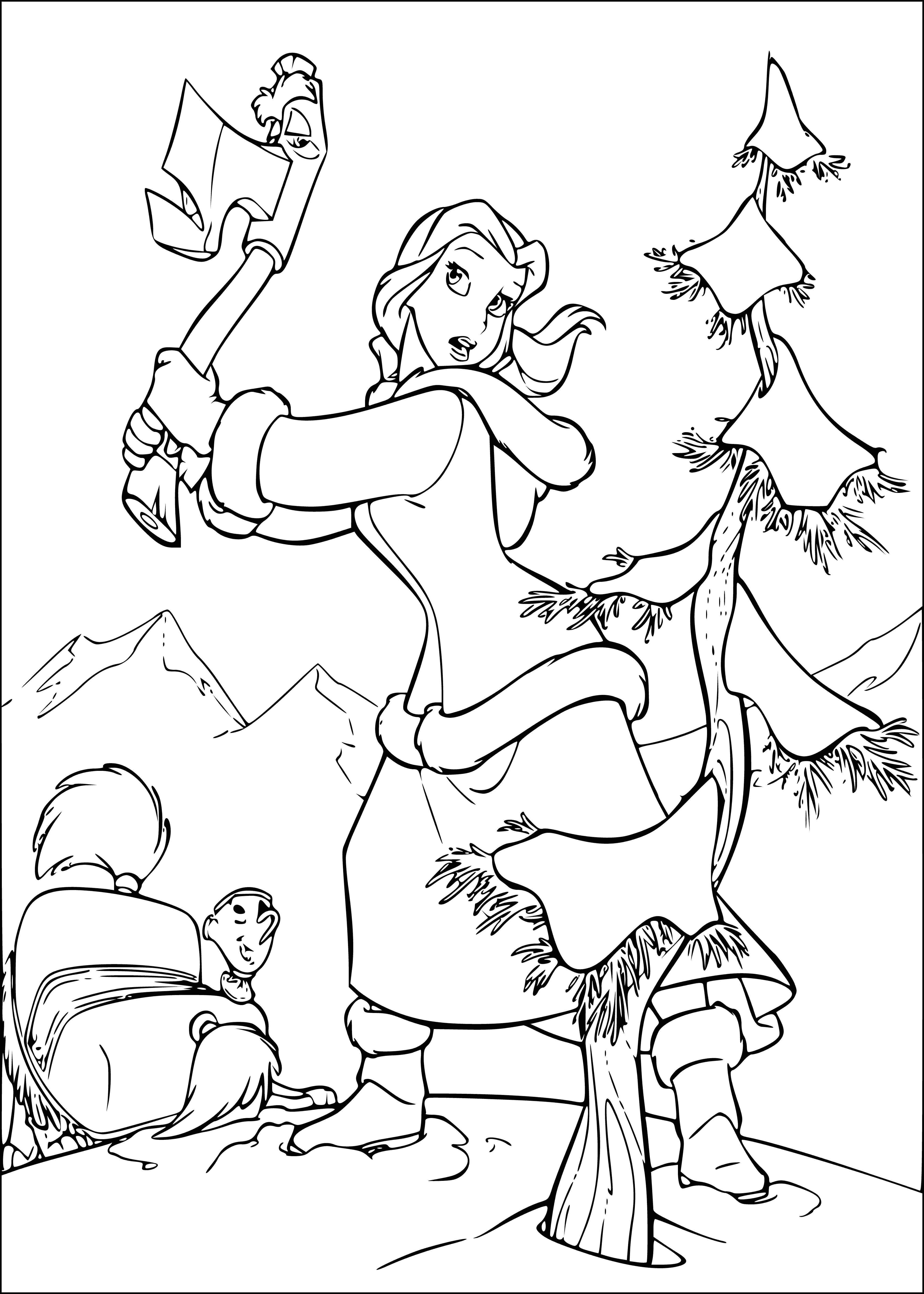 The Forest Raised a Christmas Tree coloring page
