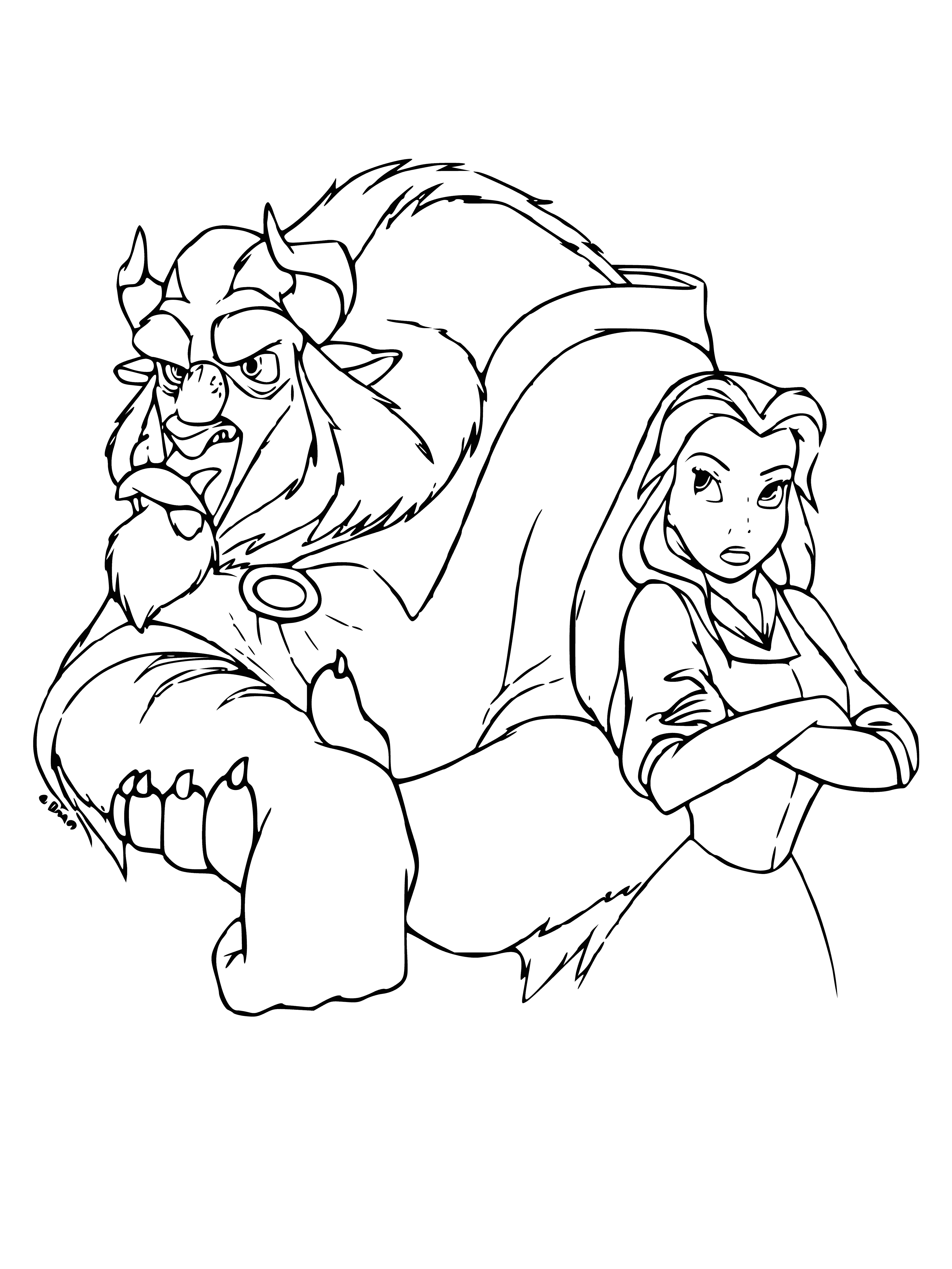 The beauty and the Beast coloring page