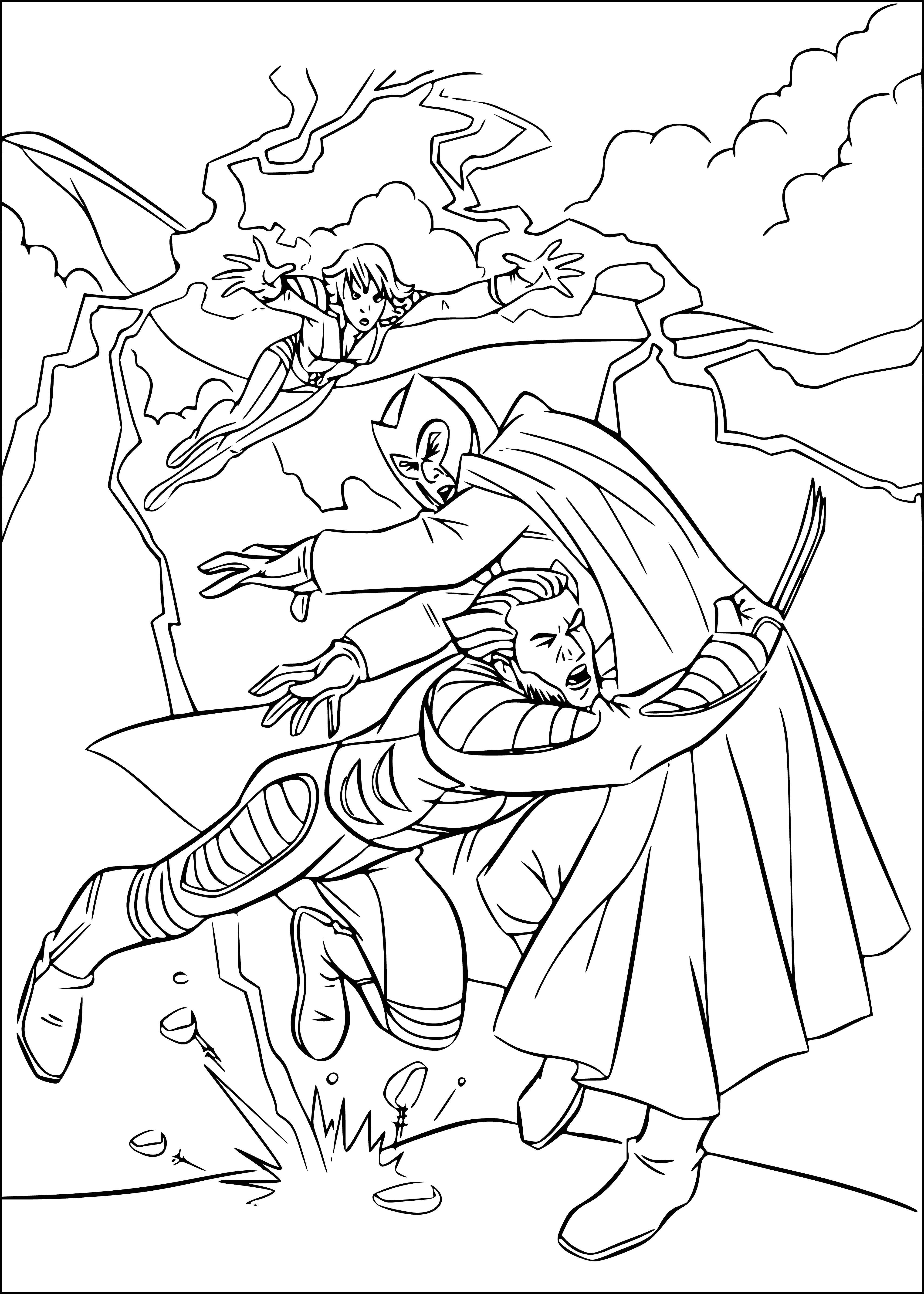 Rosomaha and Magneto coloring page