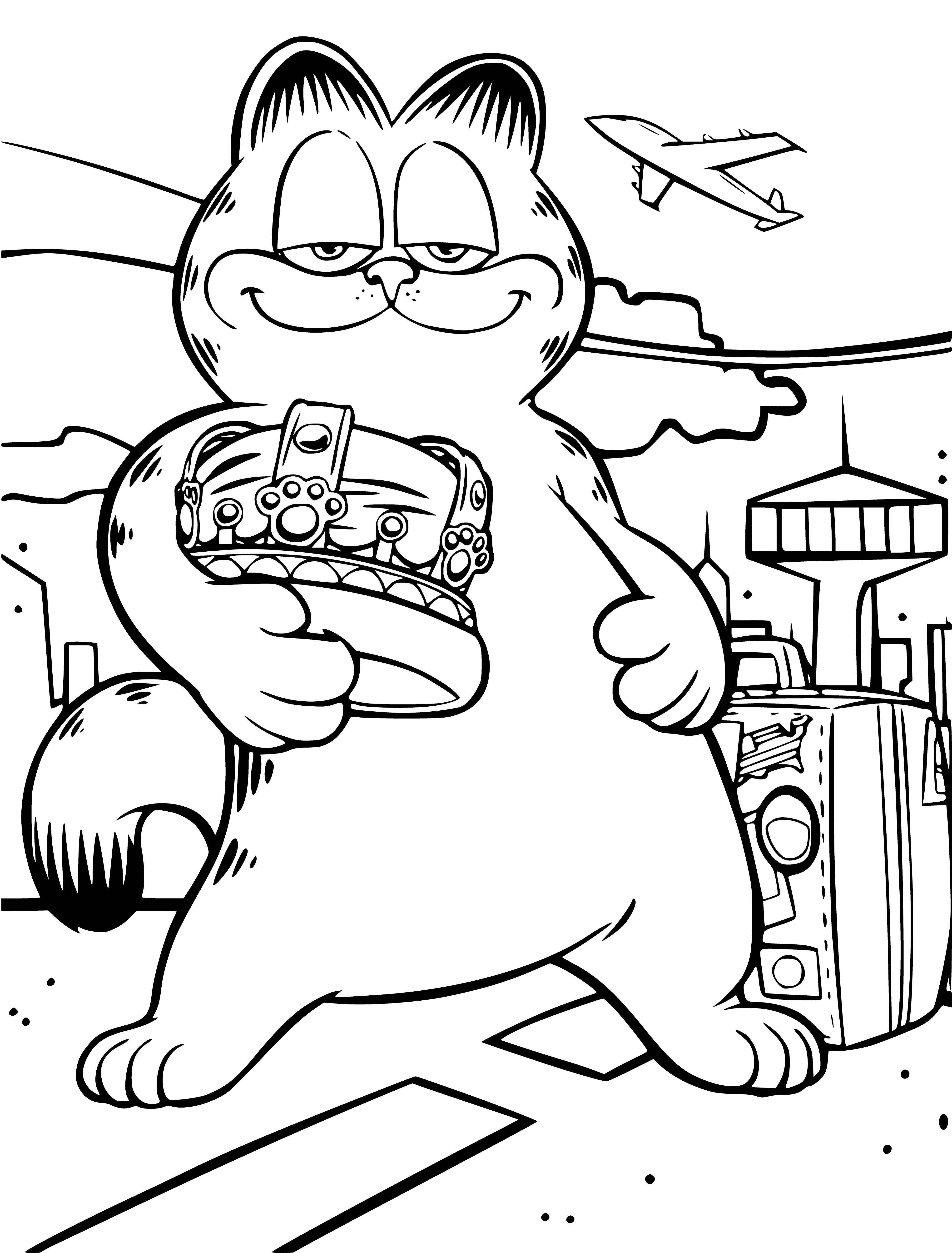 Super cat Garfield coloring page
