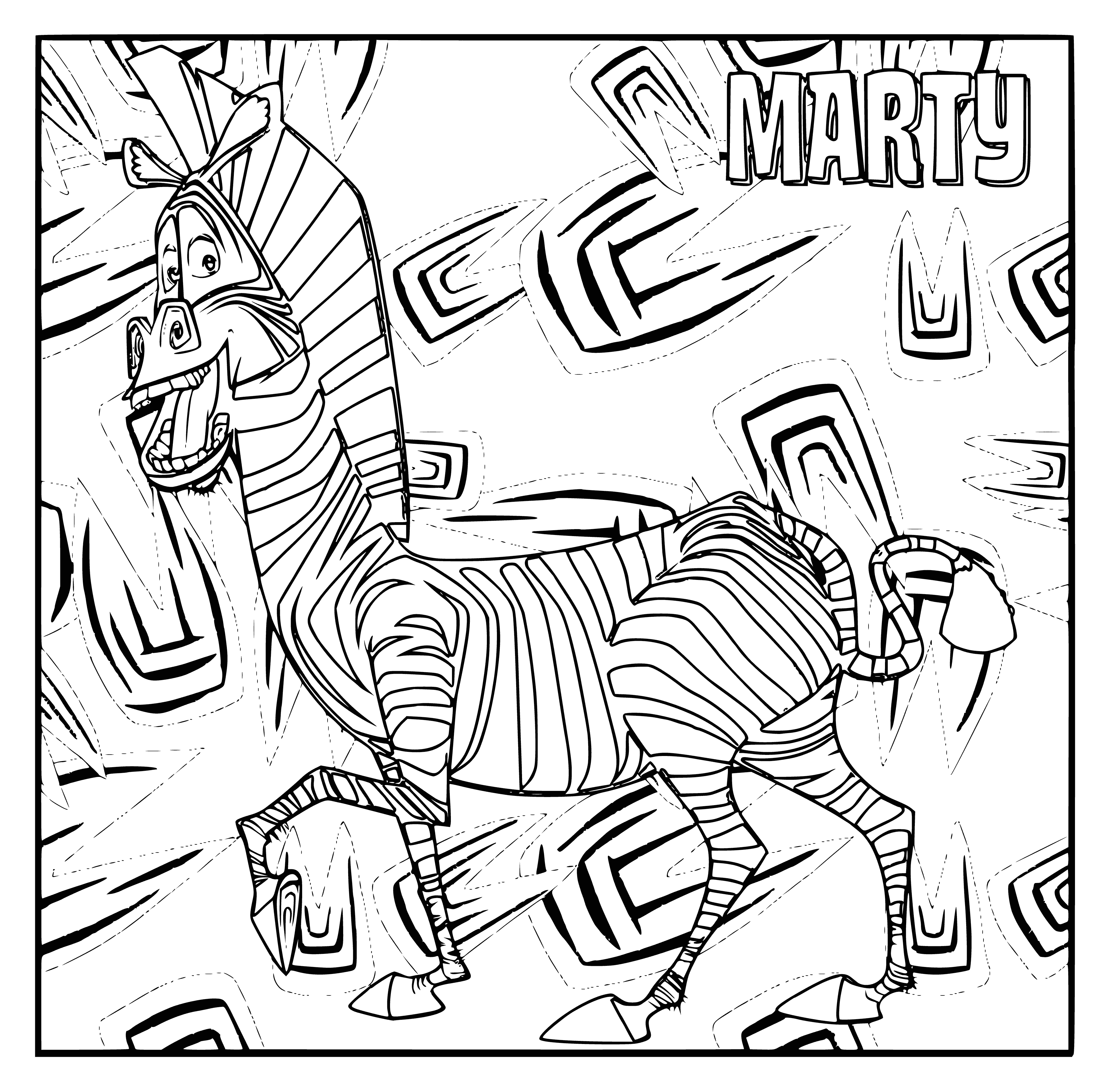 Zebra Marty coloring page