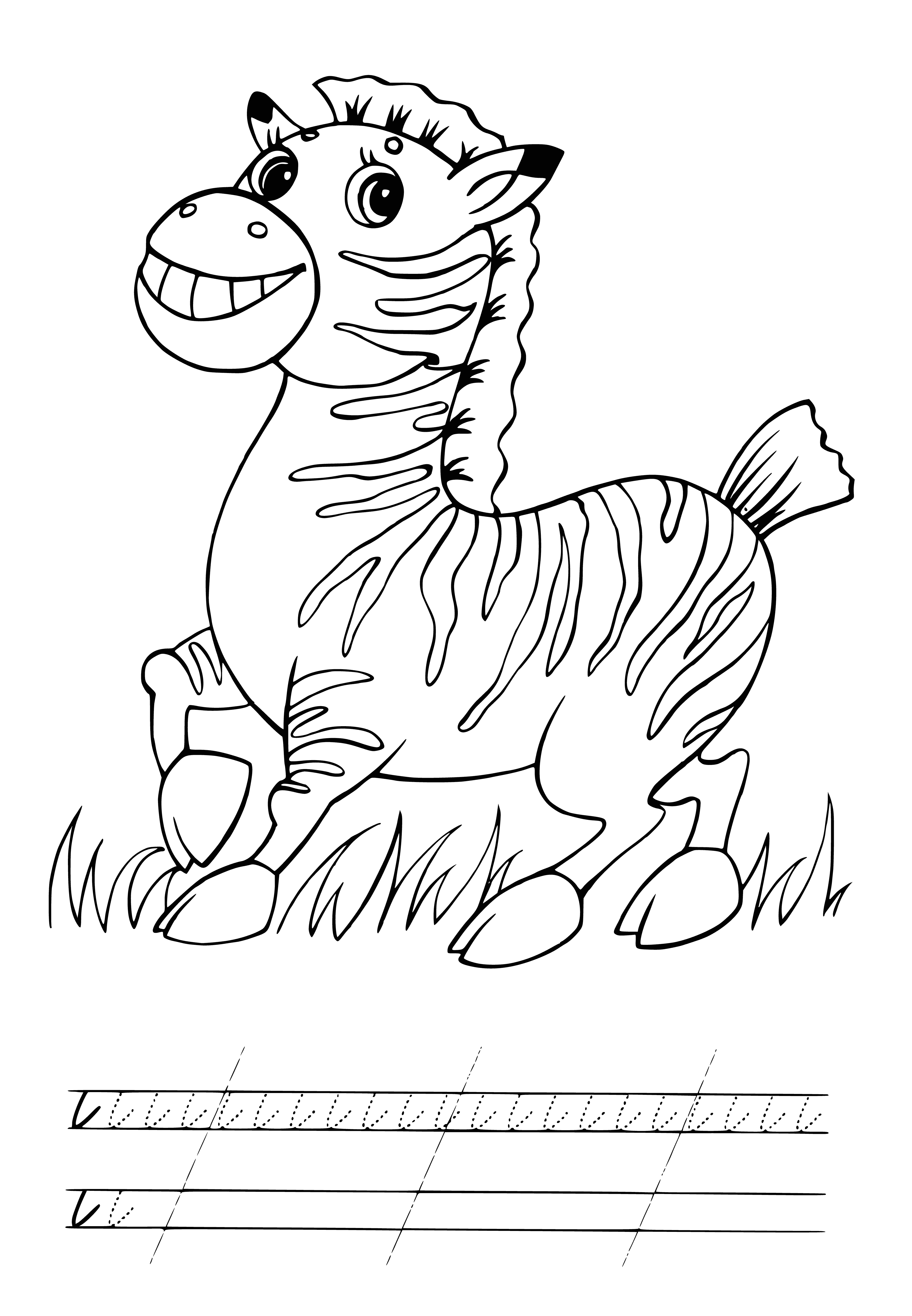 coloring page: Make zebra stew in 1 pot using 1 onion, 1 carrot, 1 celery stalk, beef broth, bay leaf, salt, pepper, flour, red wine & chopped parsley. #yum