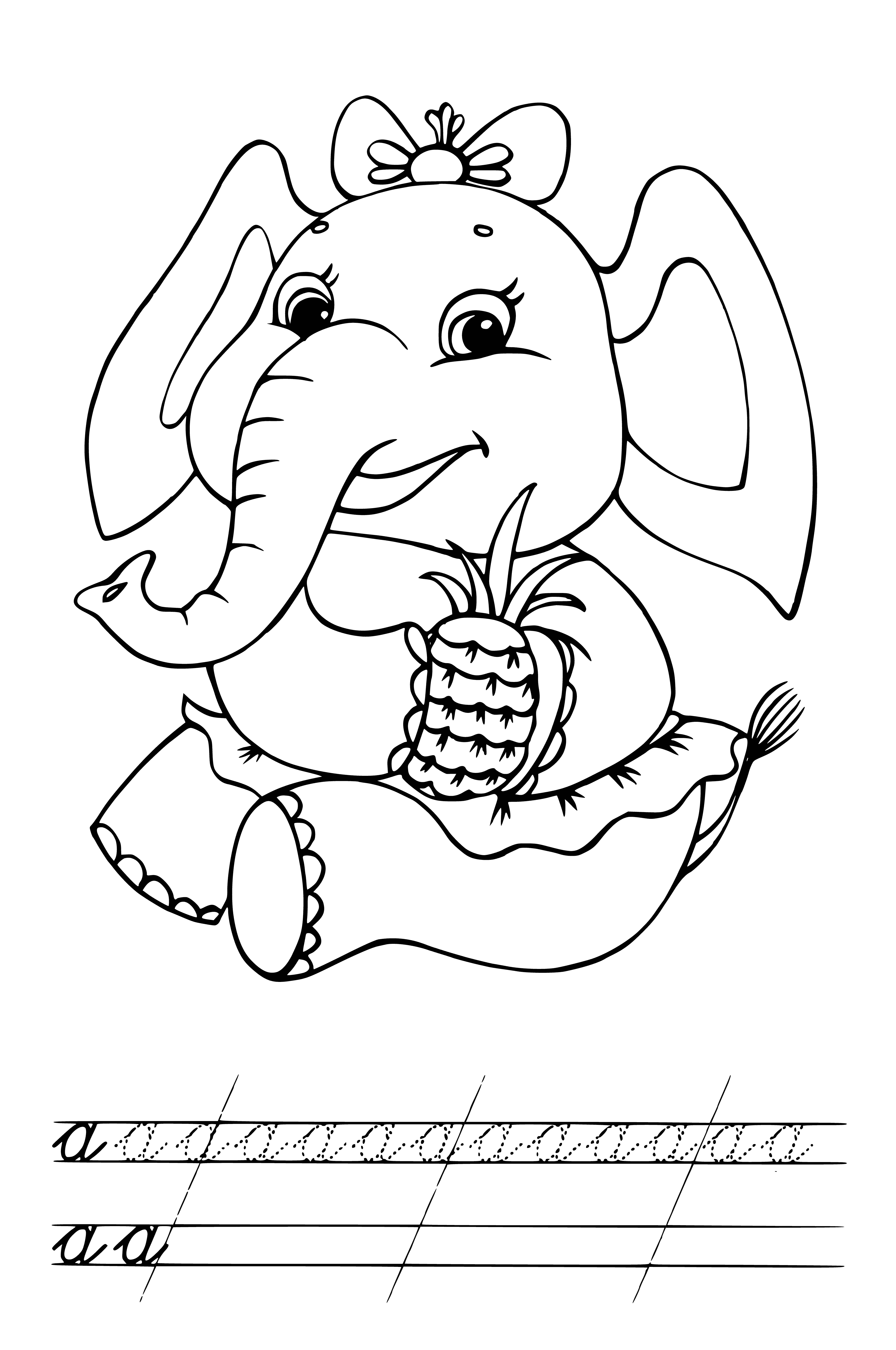 Baby elephant coloring page