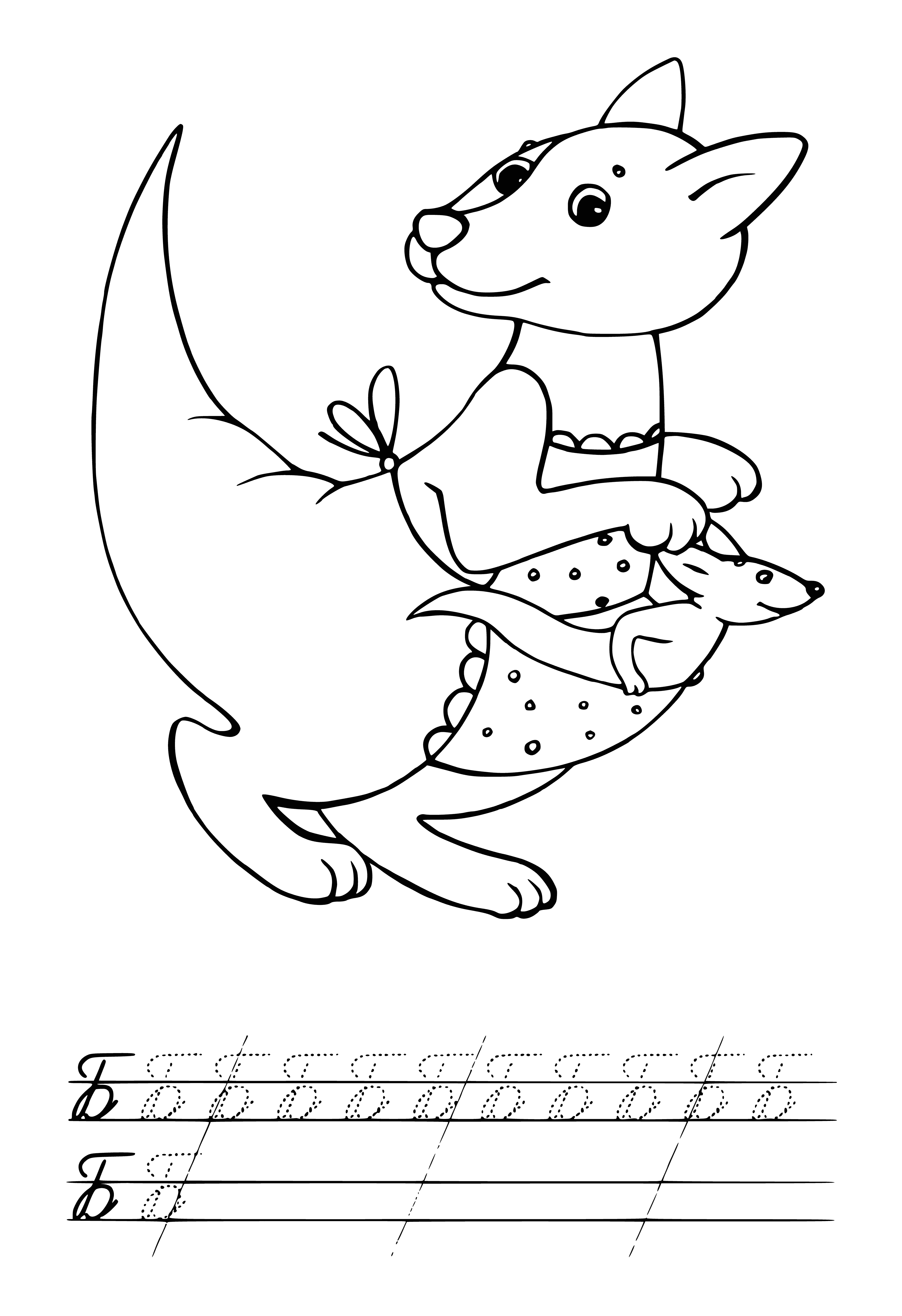 coloring page: Kangaroos are native to Australia and the largest surviving marsupial. 2011 saw 34.3 million in the country, up from 25.1 million in 2009.
