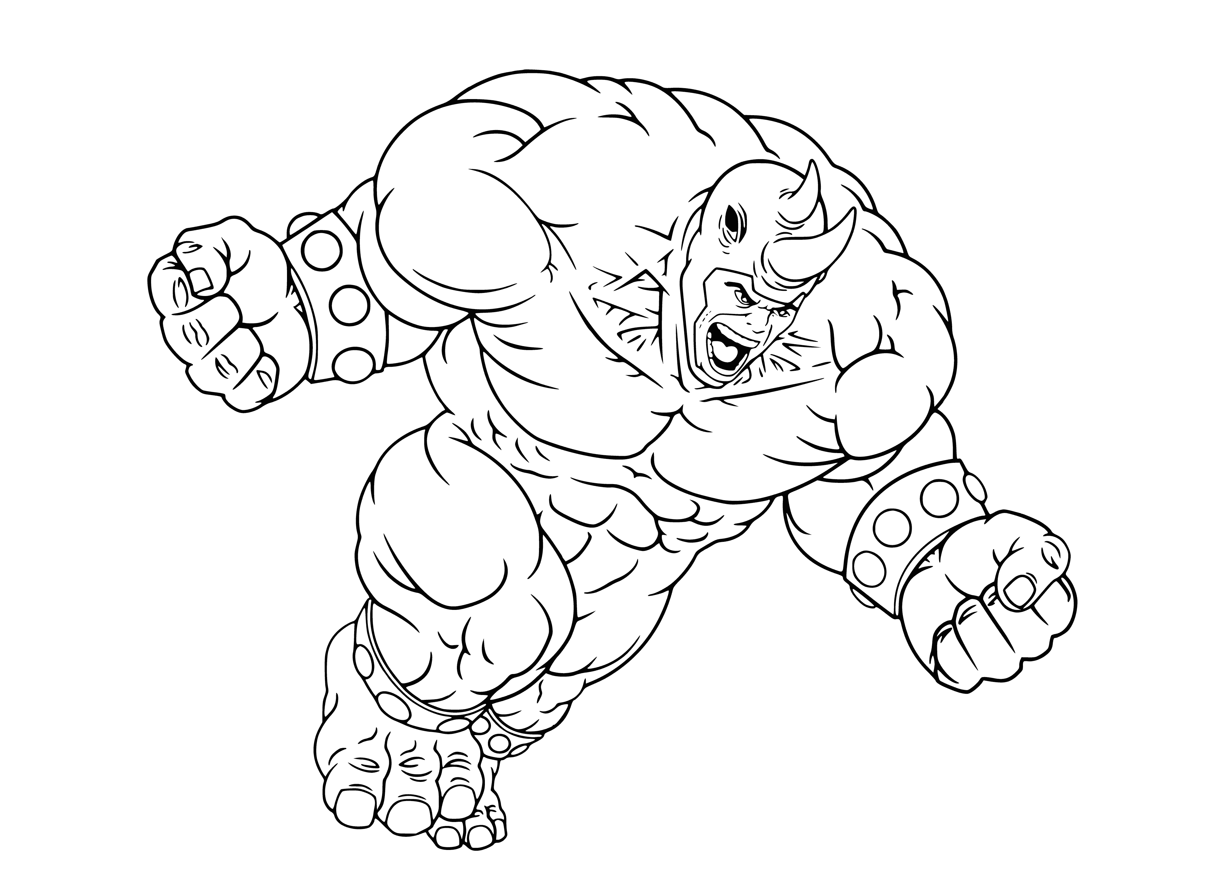 Rhino man coloring page