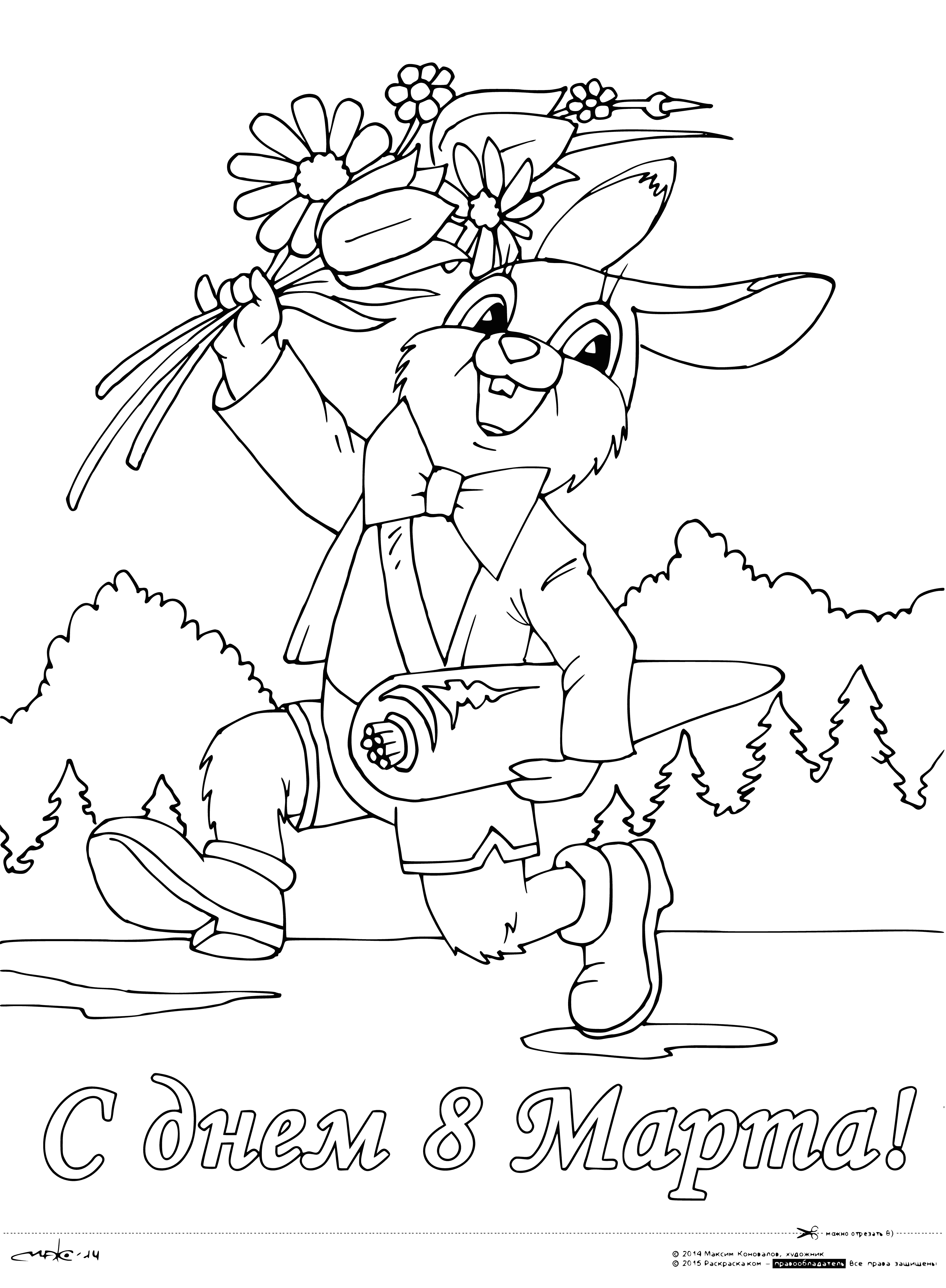 Happy March 8! coloring page