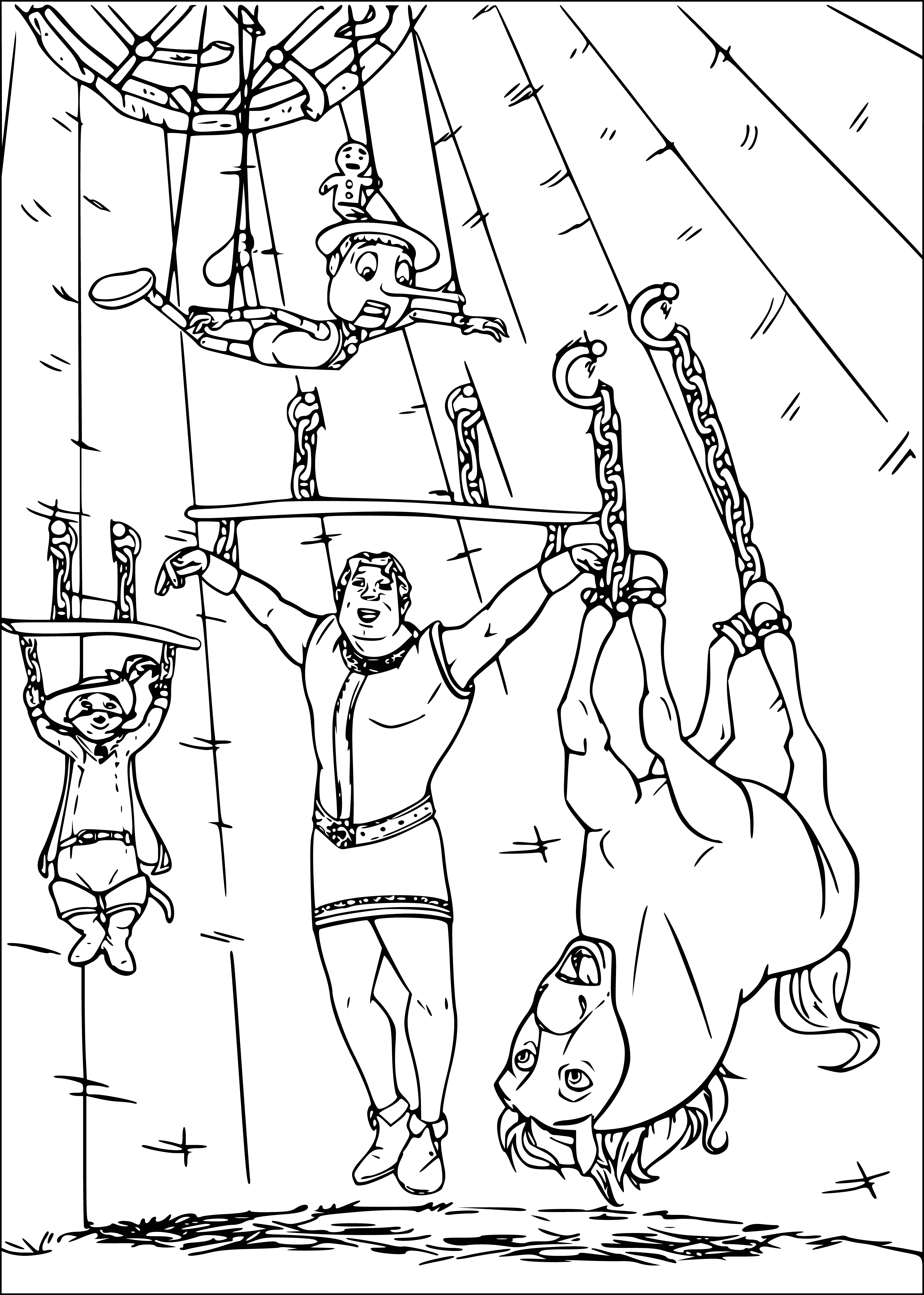 In the dungeon coloring page