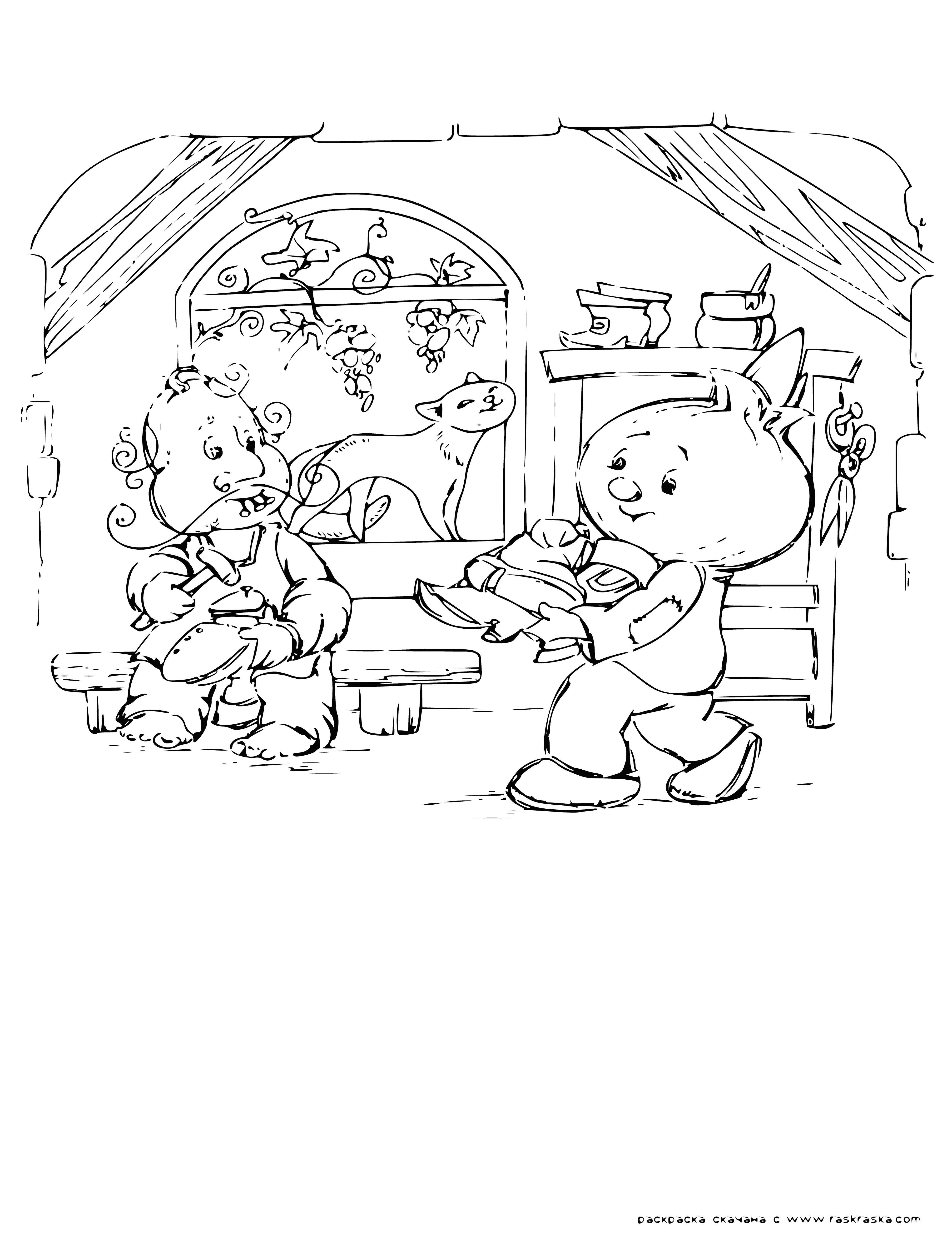 Chipollino and shoemaker coloring page