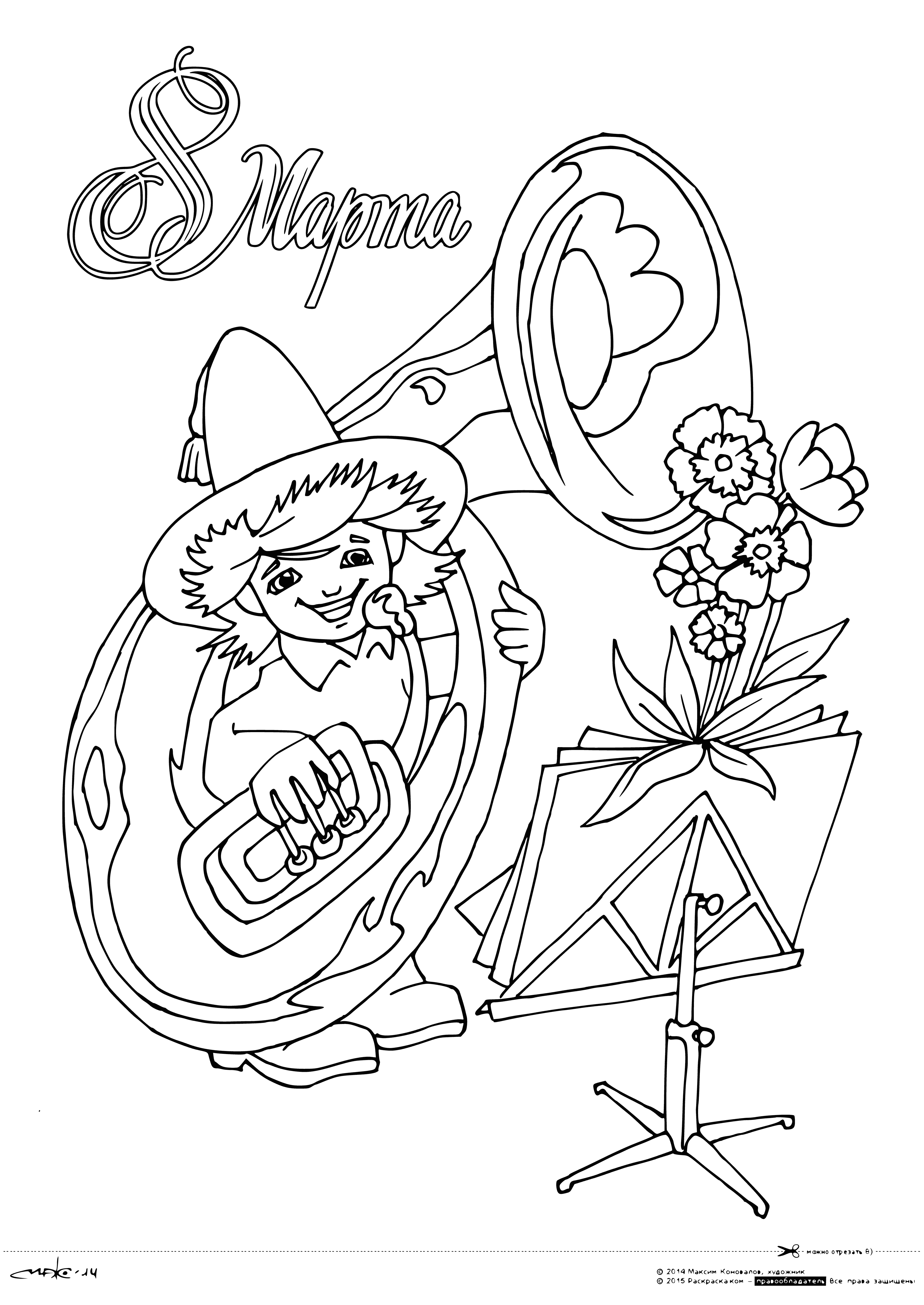 coloring page: International Women's Day celebrates women of all ages & races, with a joyful design & message of "I am a woman" on a bright, yellow background.