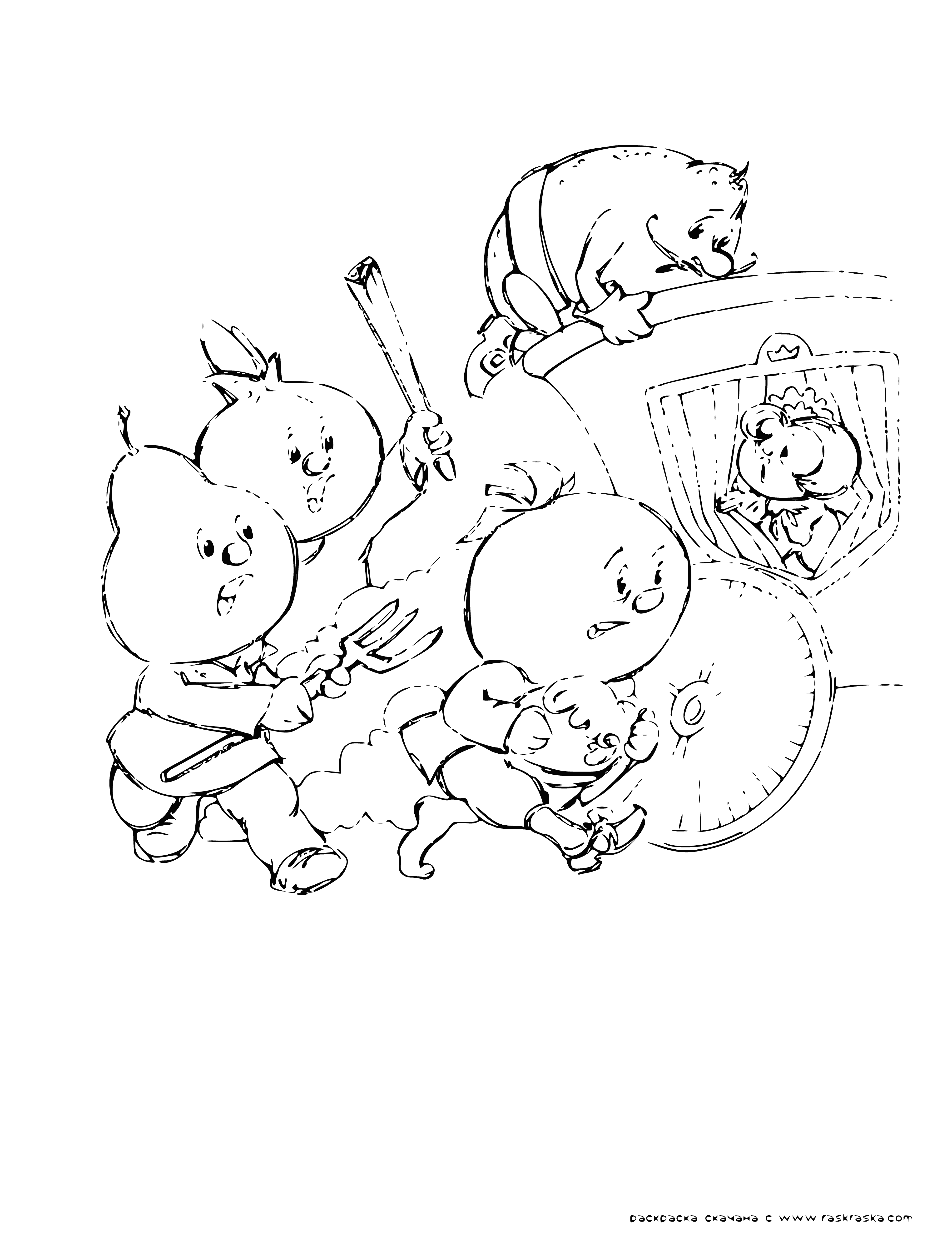 Rise of vegetables coloring page