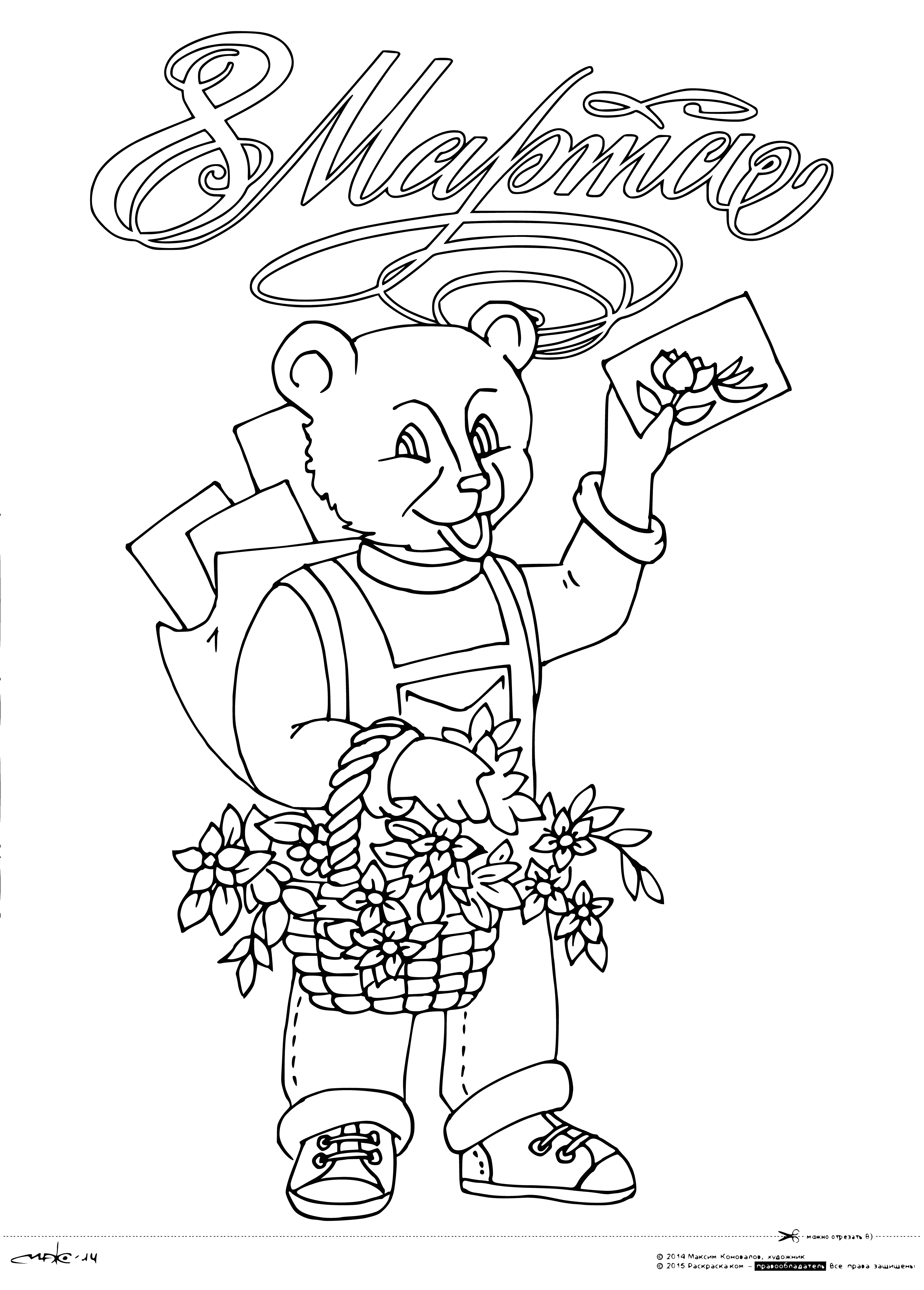 March 8 coloring page